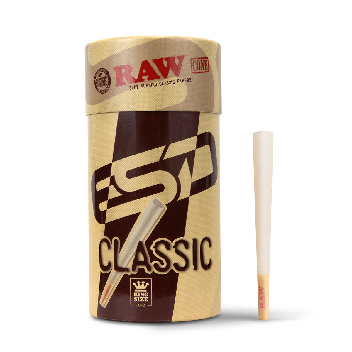 أقماع RAW الكلاسيكية الكبيرة (King Size) - عبوة من 100 قطعة - ورق بطيء الاحتراق ملفوف مسبقًا مع فلاتر وأنابيب تعبئة متضمنة
