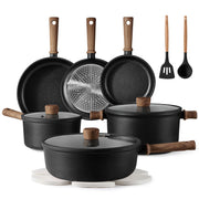 CAROTE Nonstick Pots and Pans, Induction Cookware Set 16pcs Kitchen Cooking Sets, Pot and Pan Non Stick w/Frying pan (PFOS, PFOA Free)