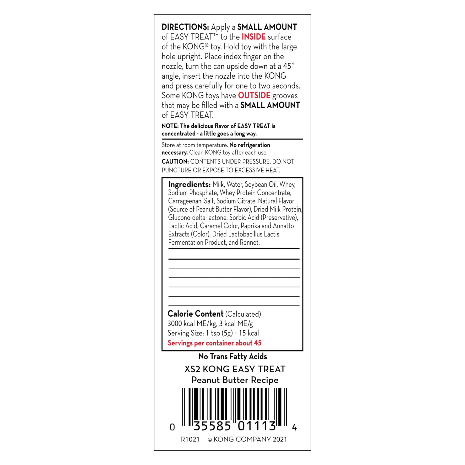 KONG - Easy Treat - Dog Treat Paste - Peanut Butter - 8 Ounce