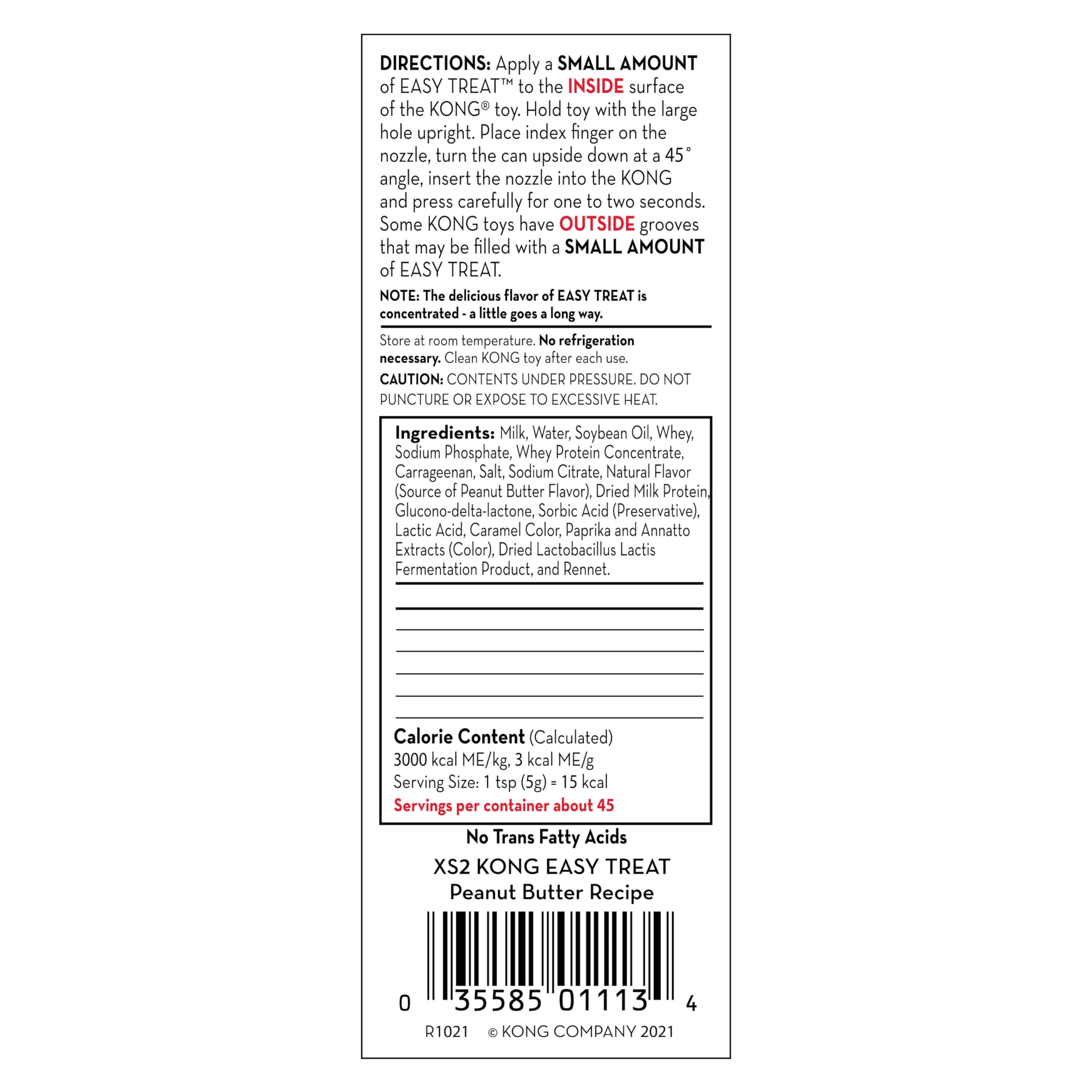 KONG - Easy Treat - Dog Treat Paste - Peanut Butter - 8 Ounce