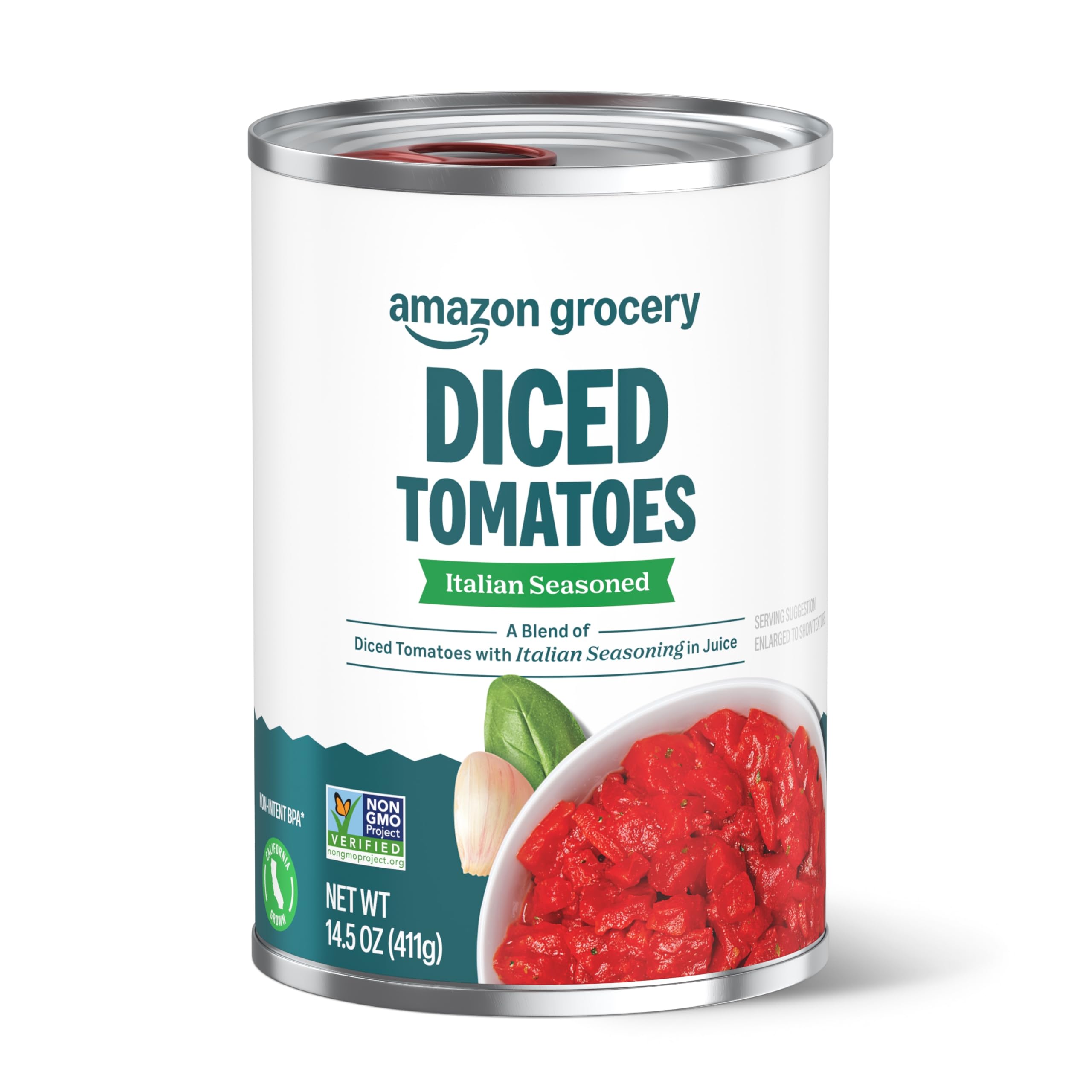 Amazon Lebensmittel, gewürfelte Tomaten nach italienischer Art, 14.5 Oz (vormals Amazon Fresh, Verpackung kann abweichen)