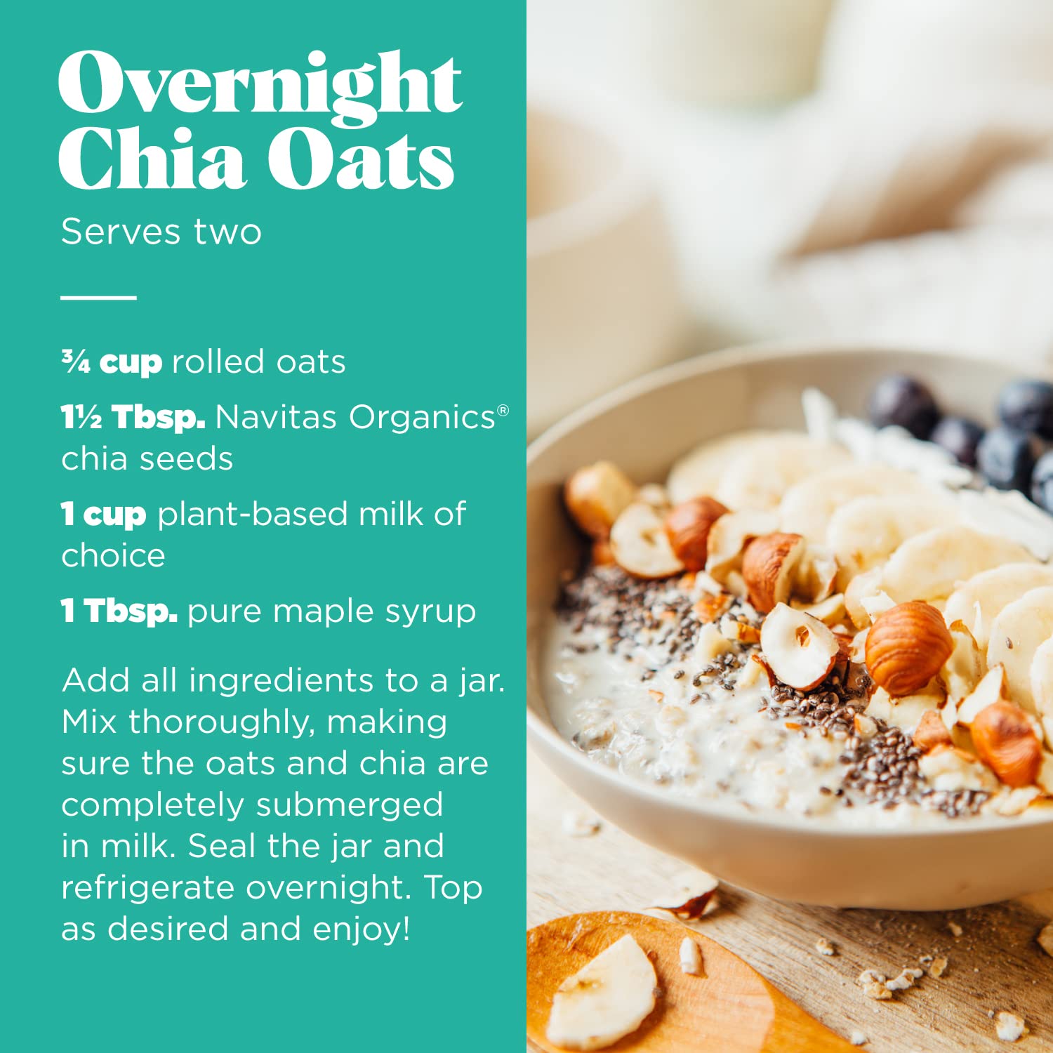 Navitas Organics Chia Seeds – For Chia Pudding, Smoothies, Baking, Salads & More – Omega 3, Fiber, Minerals - USDA Organic, Non GMO, Kosher, Gluten Free, Keto (8oz. Bag, 8 Servings)