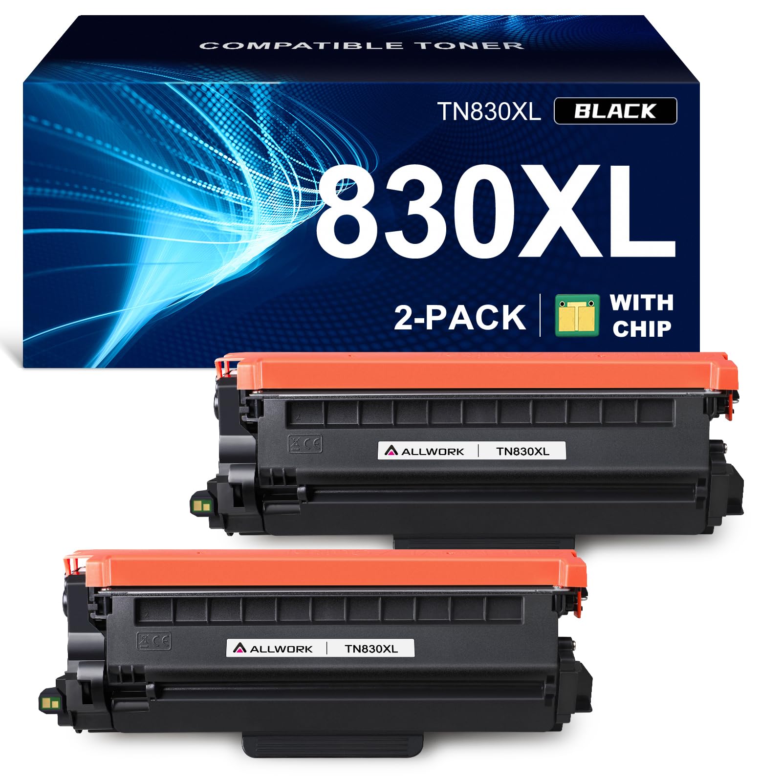 TN830XL Toner Cartridge Compatible Replacement for Brother DCP L2640DW L2647DW HL L2420DW L2460DW L2460DWXL L2465DW L2480DW L2865DW MFC L2820DW L2900DWXL L2980DW (2 Black)