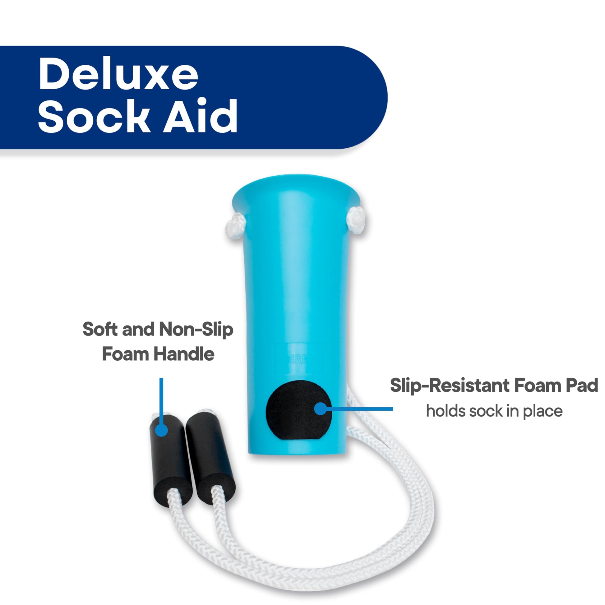 RMS Sock Aid Kit - Easy On Easy Off Device for Putting On Socks and Removing Socks or Stockings for Men and Women with Limited Mobility (Blue)