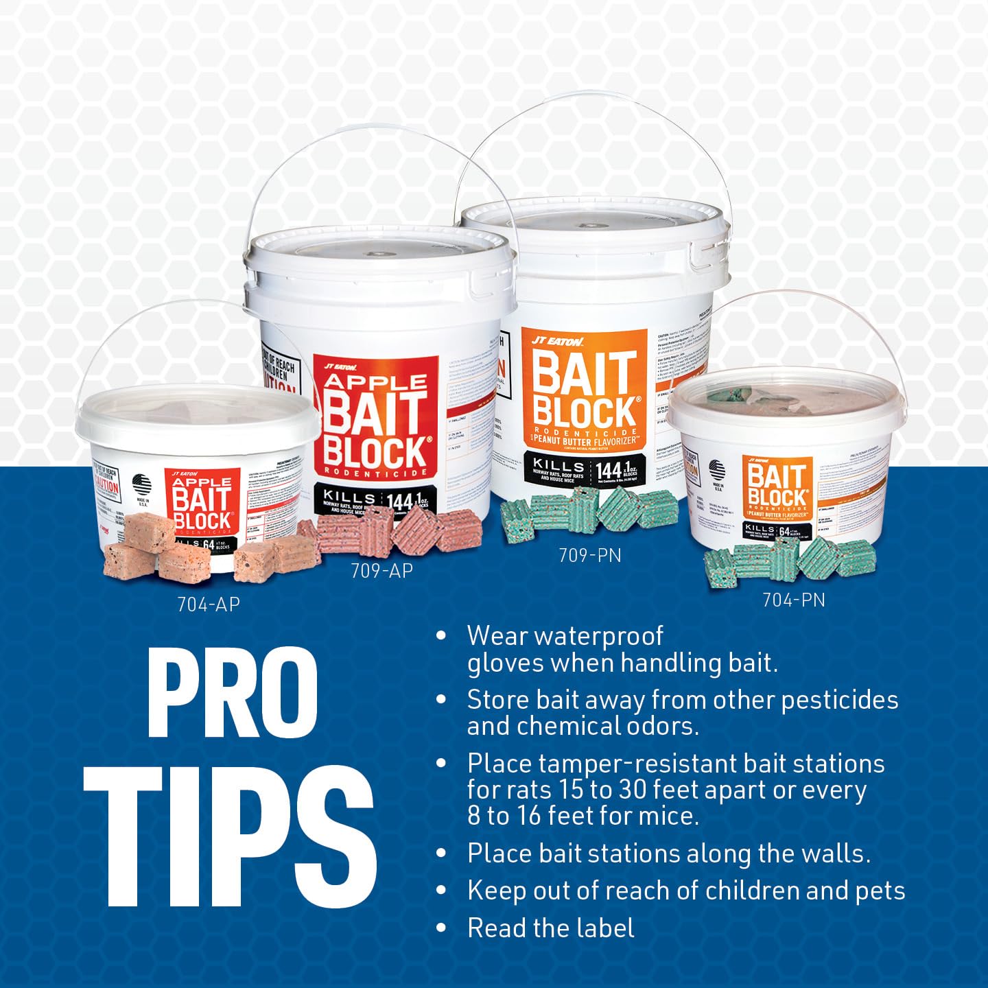 Bait Block Apple Flavor Rodenticide – 9 lb. Pail – Effective Rodent Control Bait Blocks – Long-Lasting and Easy to Use
