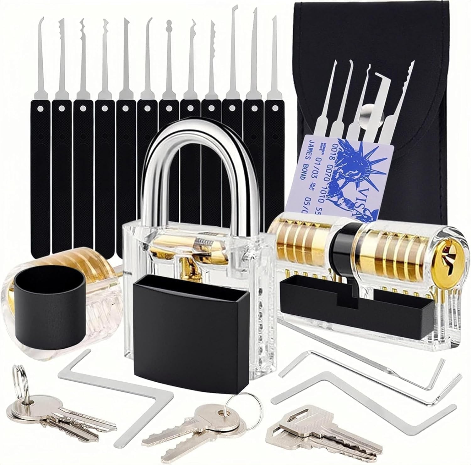 37-teiliges wasserdichtes Set mit Edelstahlschlüsseln, geeignet für Außenzäune, Schuppen, Lagerräume, Tore, Werkzeugkästen, Anhänger, Garagen, Picking GFHGC1