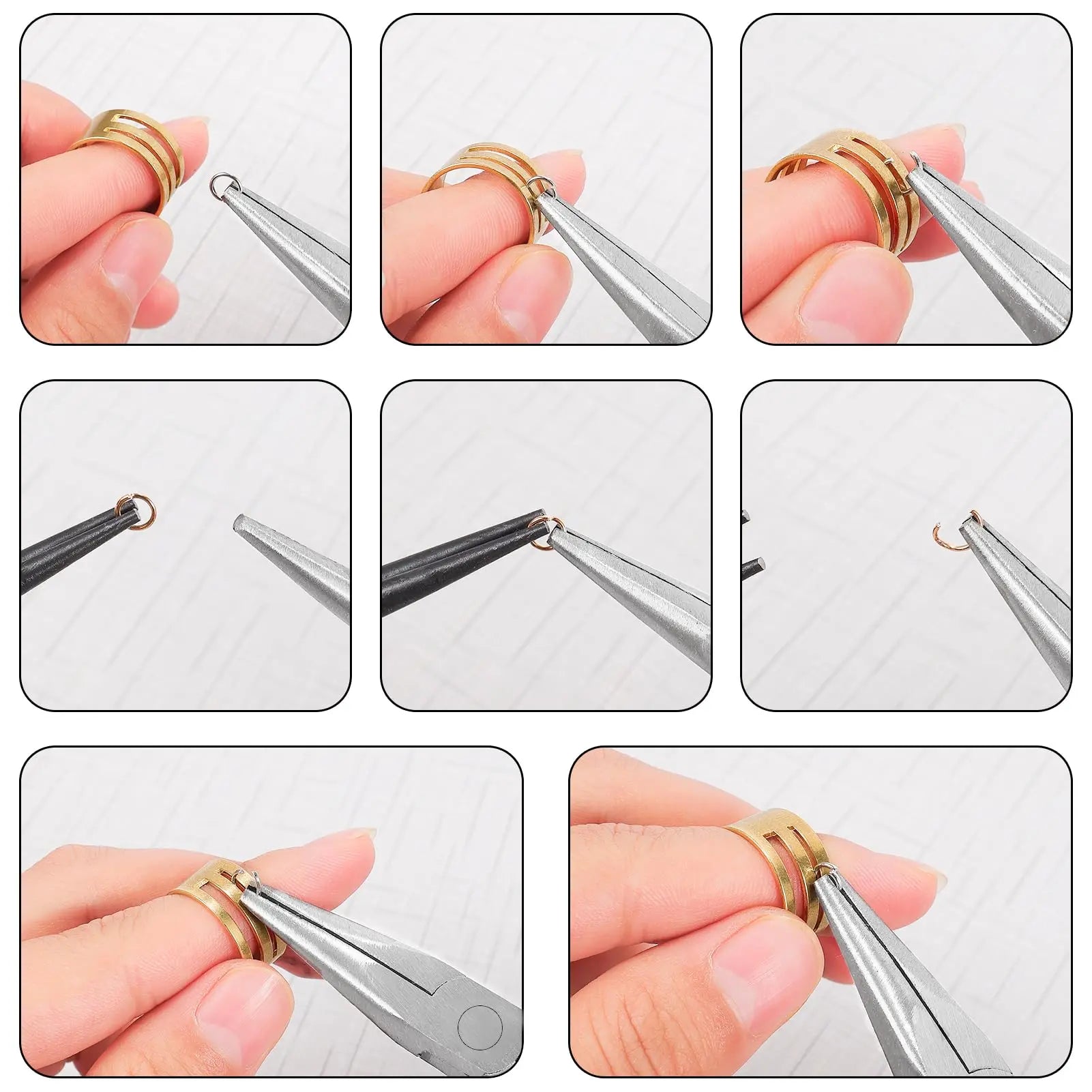 URSKYTOUS 4Pcs Jewelry Pliers Set Jewelry Making Pliers Tools Kit Include Jewelry Making Needle Nose Chain Nose Round Bent Pliers Wire Cutter for Bracelet Beading DIY Craft Jewelry Making Supplies