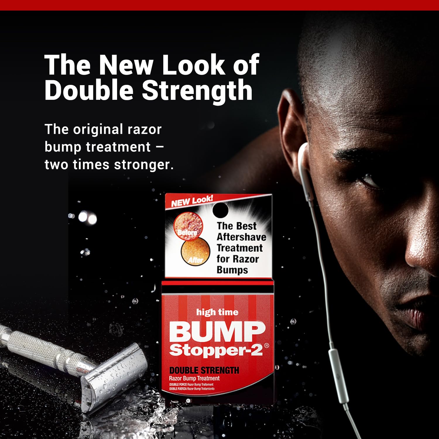 Bump Stopper 2 Double Strength Razor Bump Treatment | Formulated to Relieve Razor Burn | Eliminates Ingrown Hairs | Aftershave For Men - 0.5 OZ