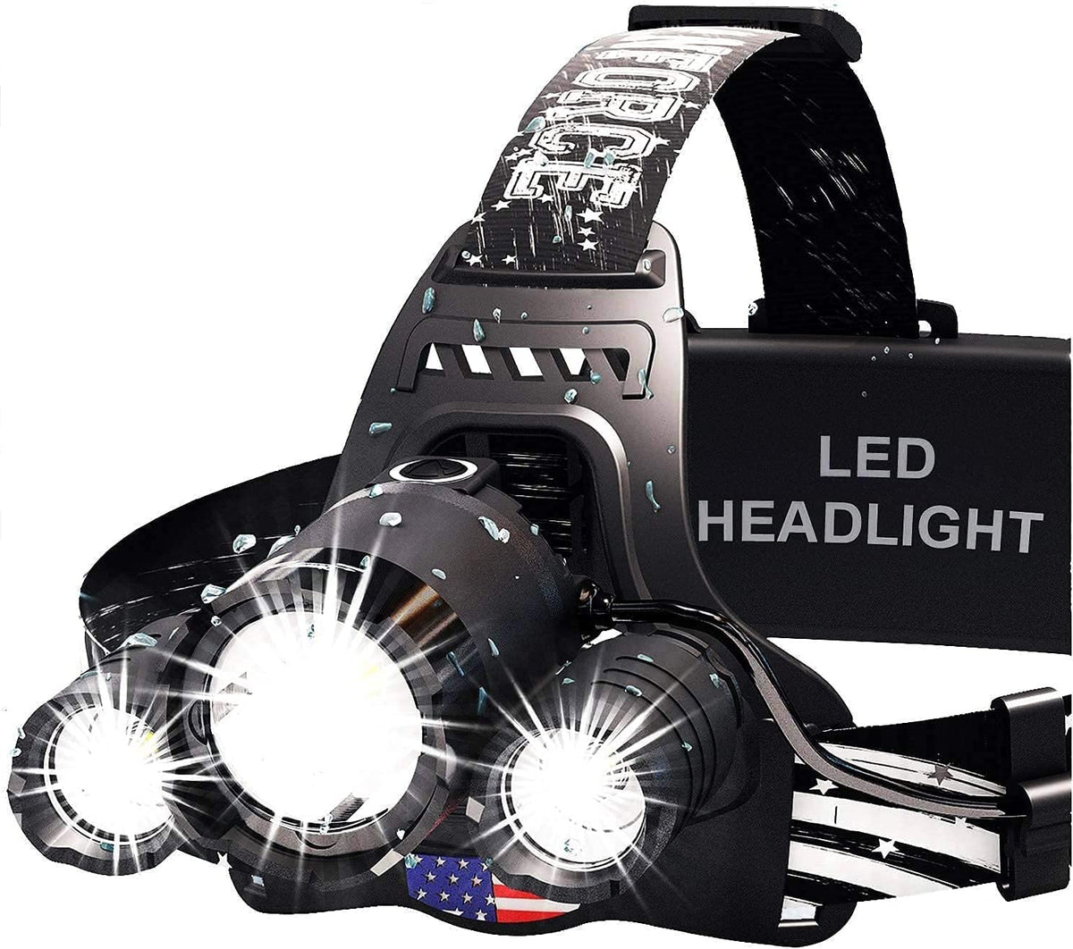 DanForce Headlamp. مصباح رأس LED قابل لإعادة الشحن عبر USB. مصباح أمامي فائق السطوع LUMINUS بقوة 1080 لومن + ضوء أحمر. مصابيح رأس للبالغين، للتخييم، والأنشطة الخارجية، ومصباح خوذة. مصباح أمامي قابل للتكبير IPX54