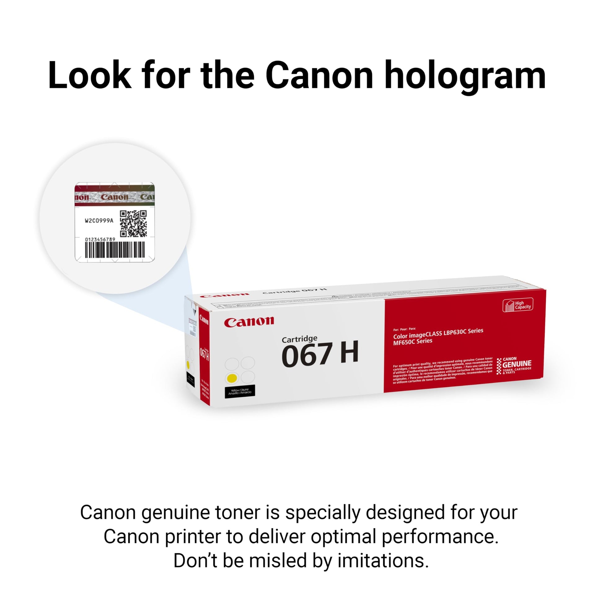 Canon Genuine 067 Yellow Toner Cartridge High Capacity Compatible with LBP633Cdw, LBP632Cdw, MF652Cdw, MF653Cdw, MF654Cdw, MF656Cdw