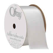 C.R. Gibson Berwick Offray 061183 1.5" Wide Single Face Satin Ribbon, White , 4 Yds