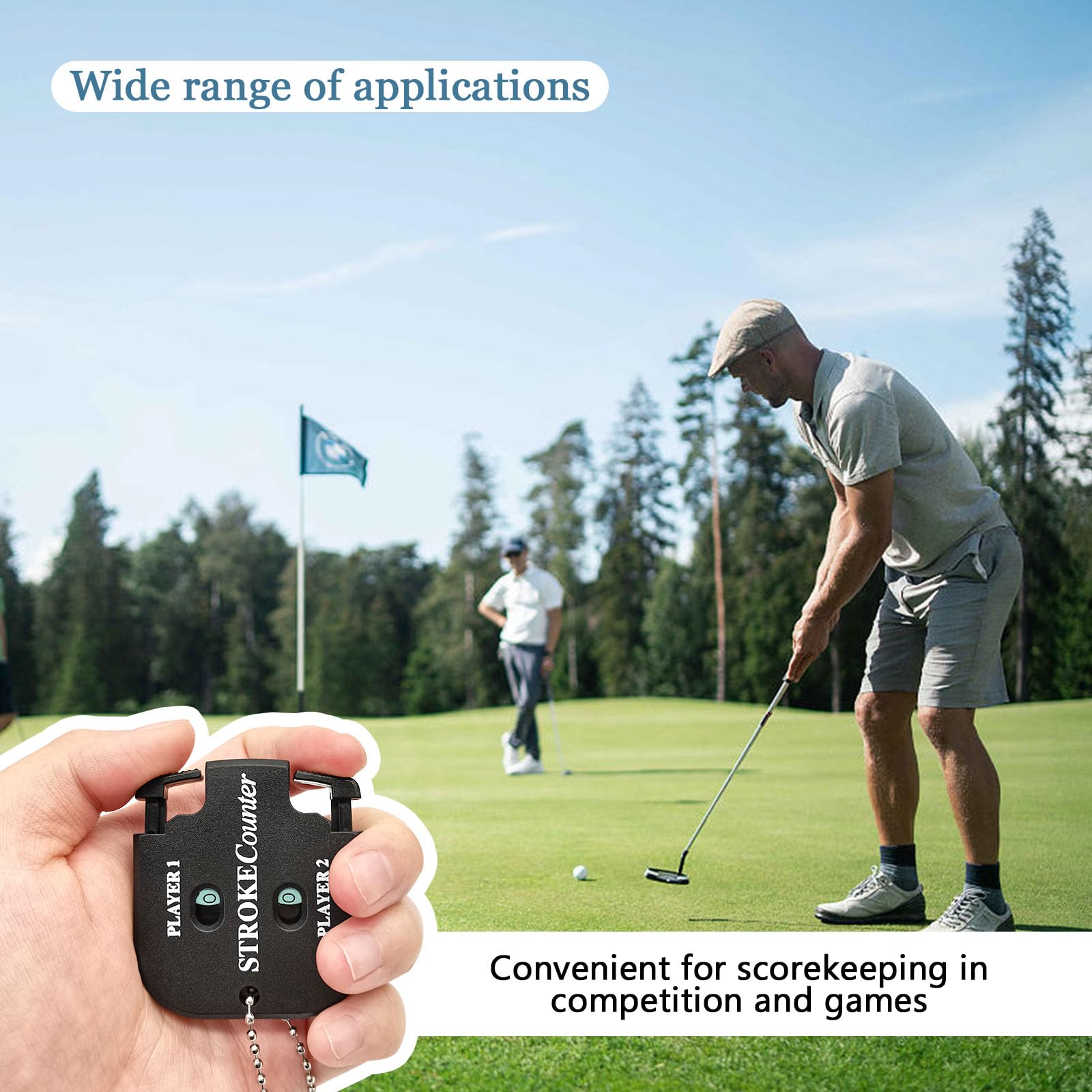 Medsuo 2pcs Golf Score Indicator 2 Player Stroke Counter Clicker Portable Golf Handy Count Shot for Different Kinds of Competitions and Games