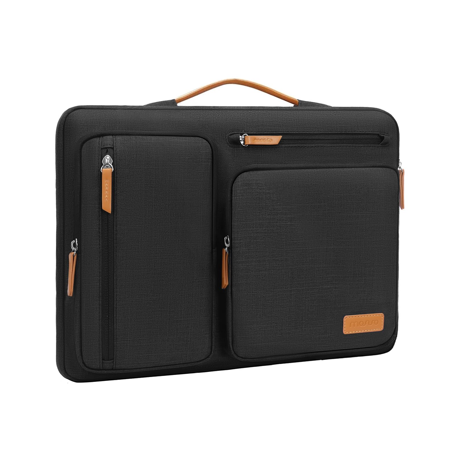 MOSISO 360 Protective Laptop Case 16 inch, 15-15.6 inch Laptop Sleeve Compatible with MacBook Pro 16, HP, Acer, Dell, Lenovo, ASUS, Side Open Carrying Case with 4 Zipper Pockets&Handle, Black