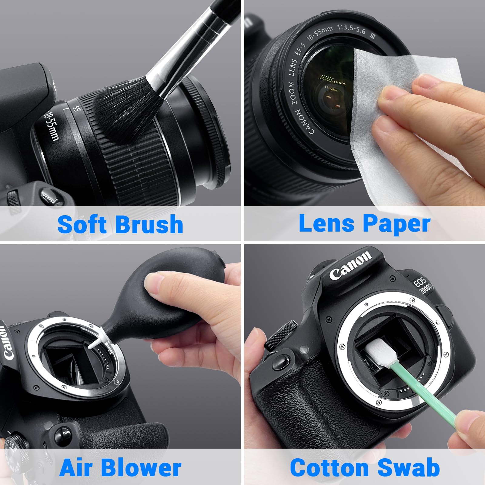 Aispour Camera Lens Cleaning Kit, 10-in-1 Camera Cleaning Kit, Camera Lens Cleaner and Camera Accessories, Includes Lens Cleaning Kit/Lens Cleaner/Lens Cleaning Pen/Soft Brush