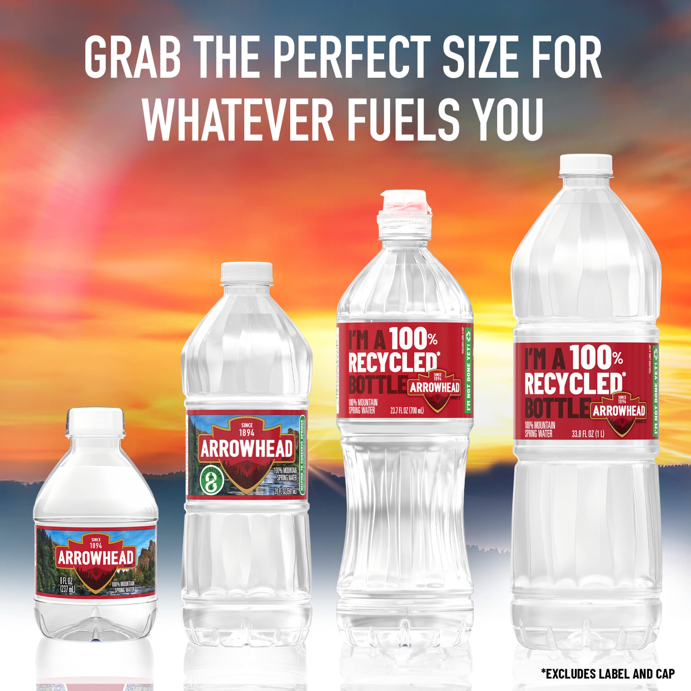 Arrowhead 100% Mountain Spring Water, 23.7 oz