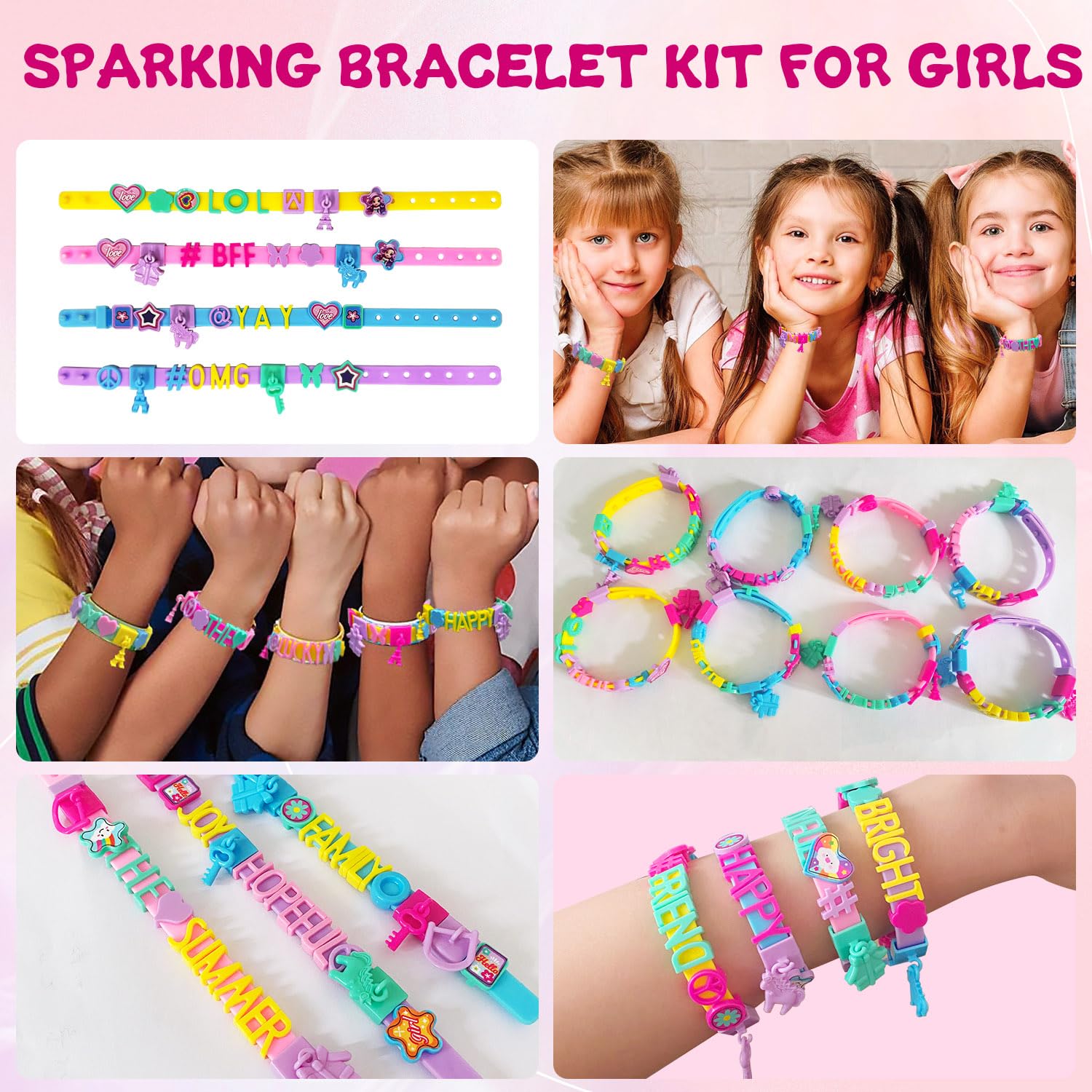 Dupamind Art & Craft Kits for Kids, DIY Friendship Bracelet Making Kit for Girls, Jewelry Making with Charm & Stickers, Birthday Gifts for Ages 5-12, Toys for Ages 5, 6, 7, 8, 9, 10, 11, 12 Years Old