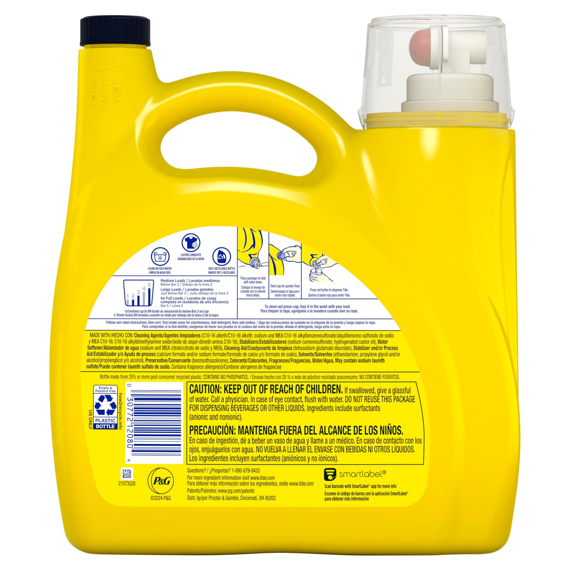 Tide Simply Clean & Fresh Liquid Laundry Detergent, Berry Blossom Scent, 89 loads, 117 fl oz (Packaging May vary)