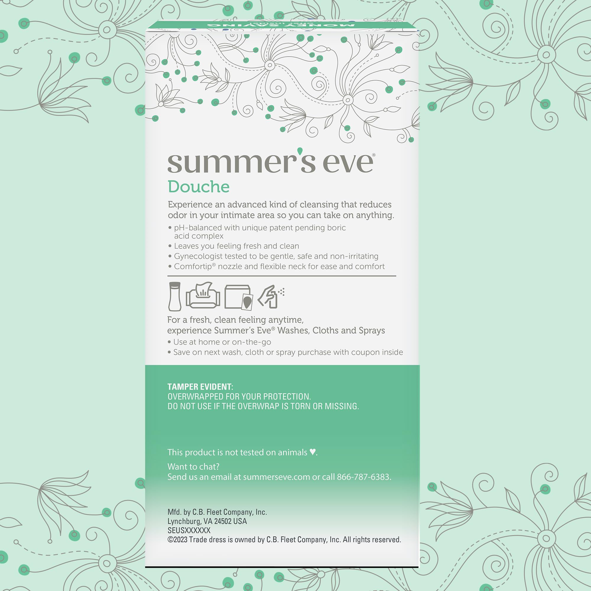 Summer's Eve Feminine Douche, Complete Clean Odor Reduction with Boric Acid Complex, 2 Units, 4.5 oz Each