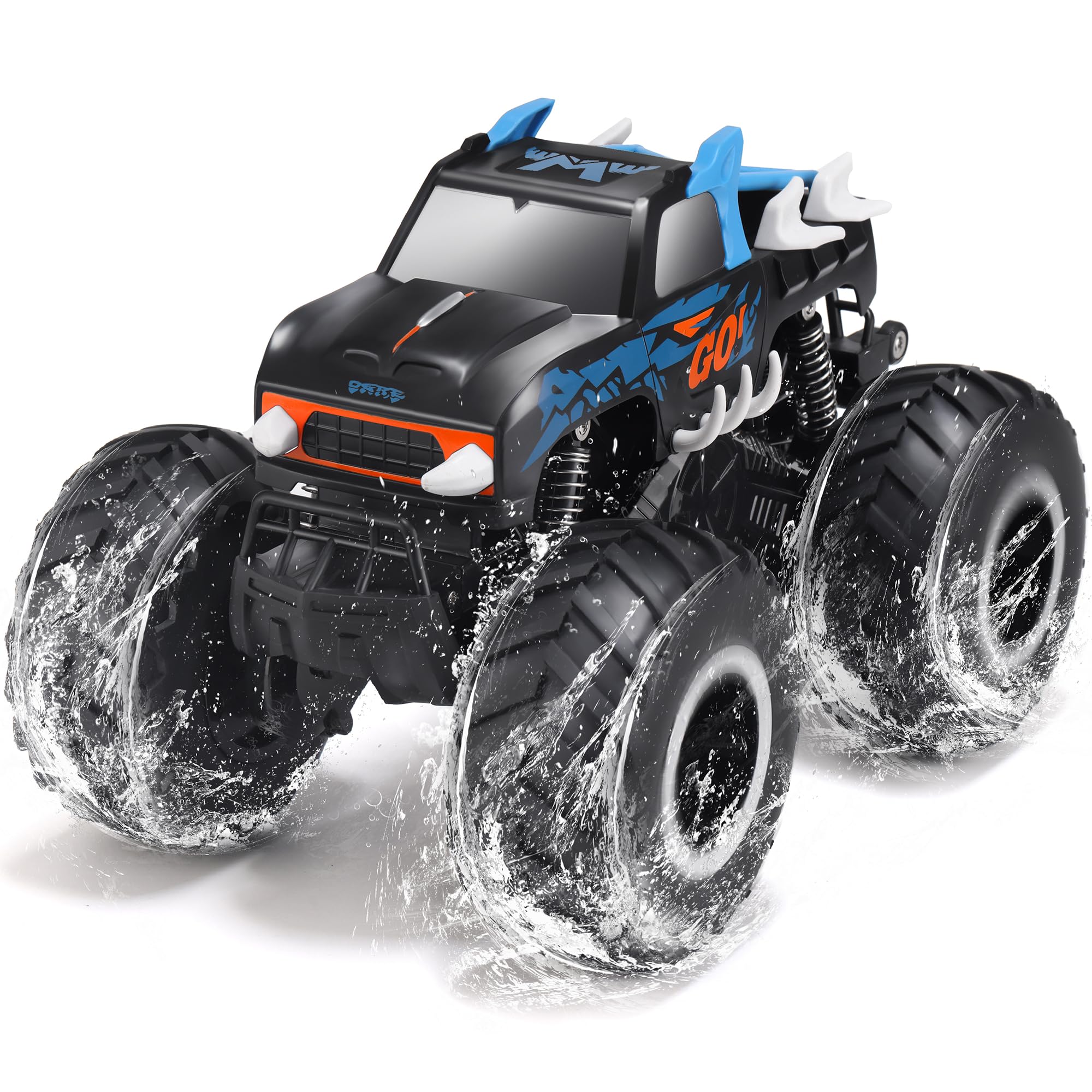 Threeking 1:16 Waterproof Monster Truck Toys RC Cars Amphibious Remote Control Car Trucks 4WD All Terrain Off-Road Pickup Toy for 6 7 8 9 10 11 12 Year Old Boys Girls Kids Gifts Presents