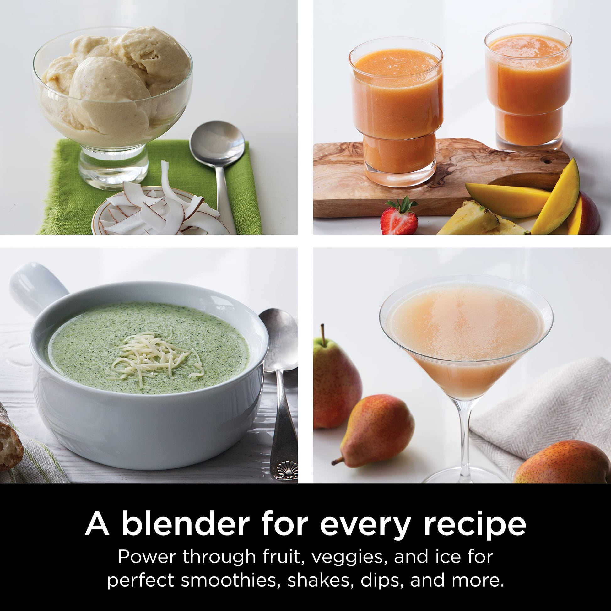 Ninja Professional Blender 1000W, Total Crushing Technology- Smoothies, Ice Crushing & Frozen Fruit, Full-Size Countertop Blender, 72-oz. Pitcher, Black & Grey, BL610