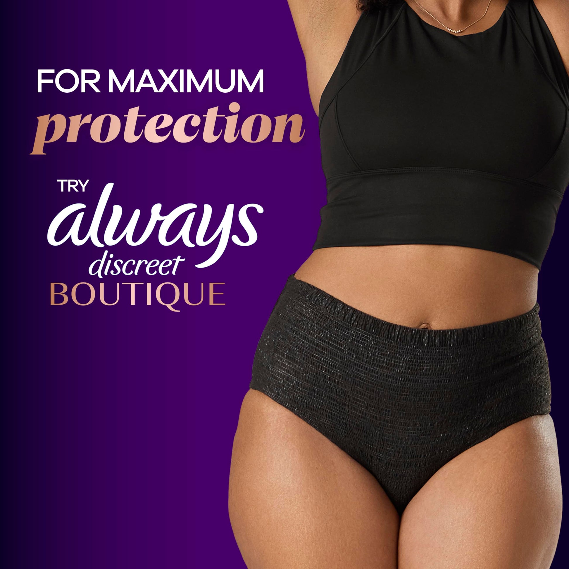 Always Discreet Adult Incontinence Pads for Women, Moderate Absorbency, Long Length, Postpartum Pads, 54 Count