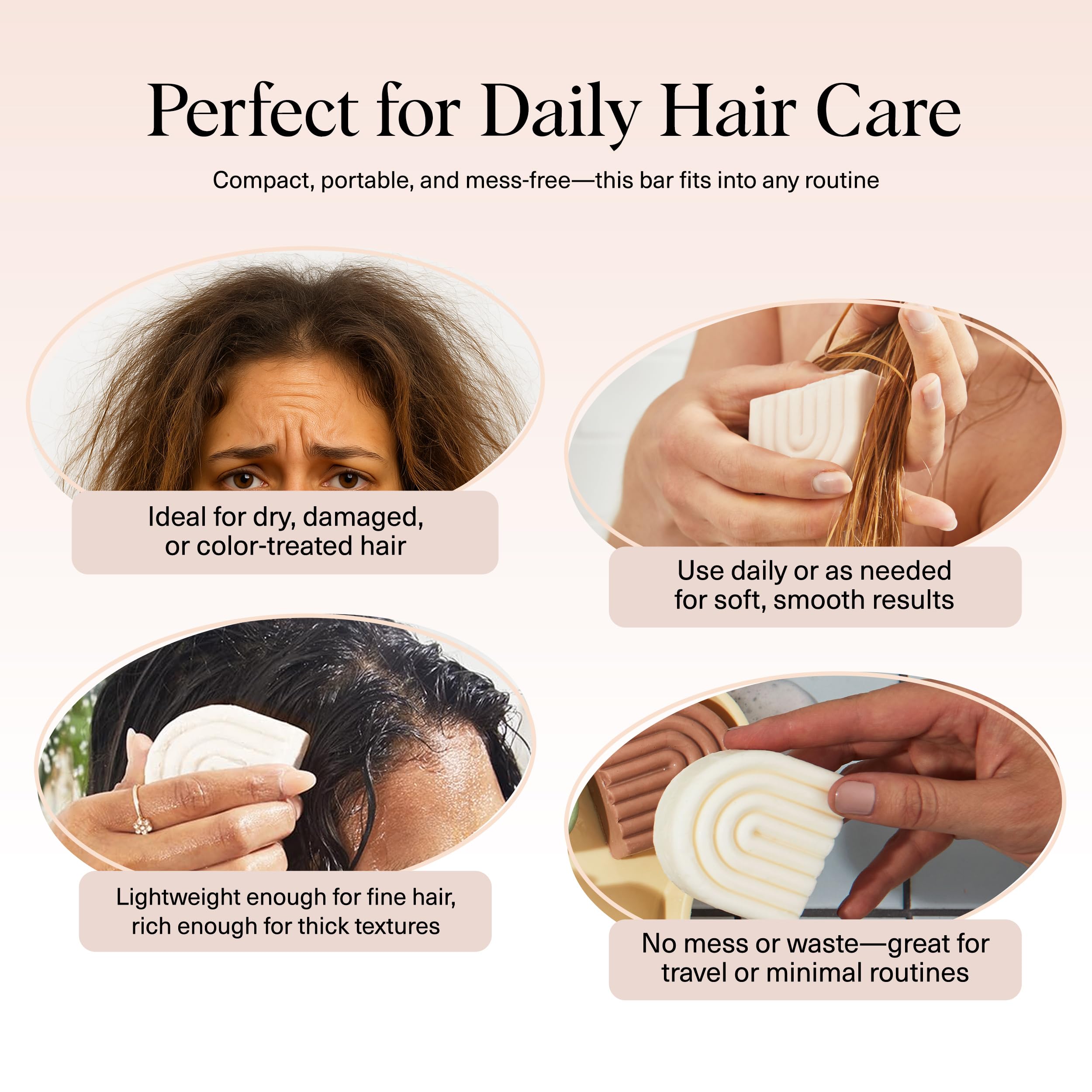 Kitsch Rice Water Hair Conditioner Bar – Soap Bar for Hair Care & Hair Growth – Conditioner for Women and Men – Moisturizing & Strengthening – Paraben, Silicone & Sulfate-Free - Made in USA – 2.7 oz