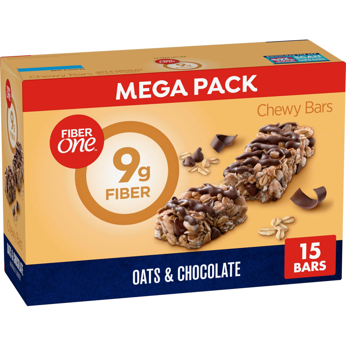 Fiber One Kaubonbons, Hafer und Schokolade, Ballaststoff-Snacks, Mega Pack, 15 Stück, 601 g