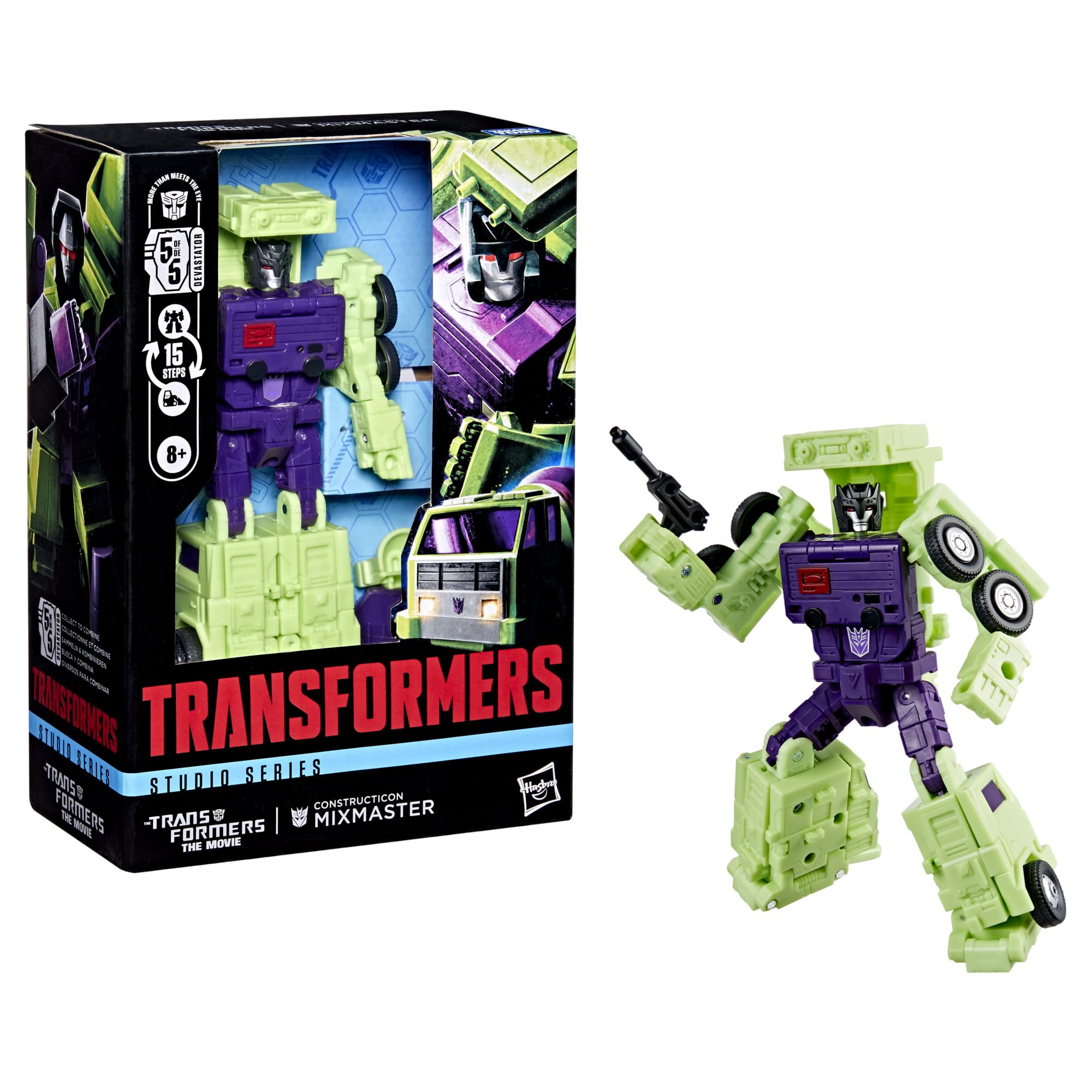 Transformers Studio Series Voyager Class The The Movie Constructicon Mixmaster, 5.5-inch Converting Action Figure, Robot Toys for Ages 8+