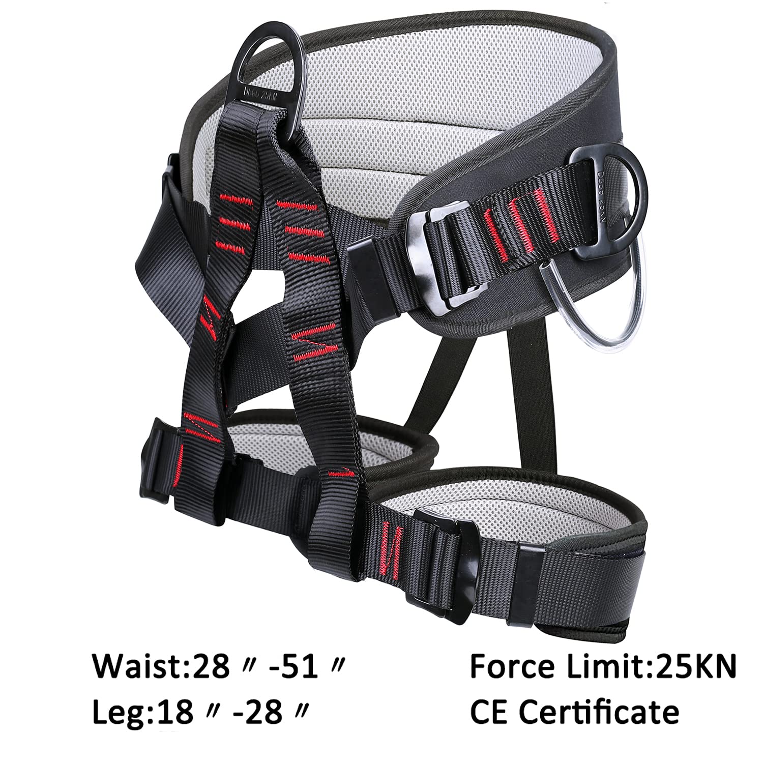 Ttechouter Adjustable Thickness Climbing Harness Half Body Harnesses for Fire Rescuing Caving Rock Climbing Rappelling Tree Protect Waist Safety Belts