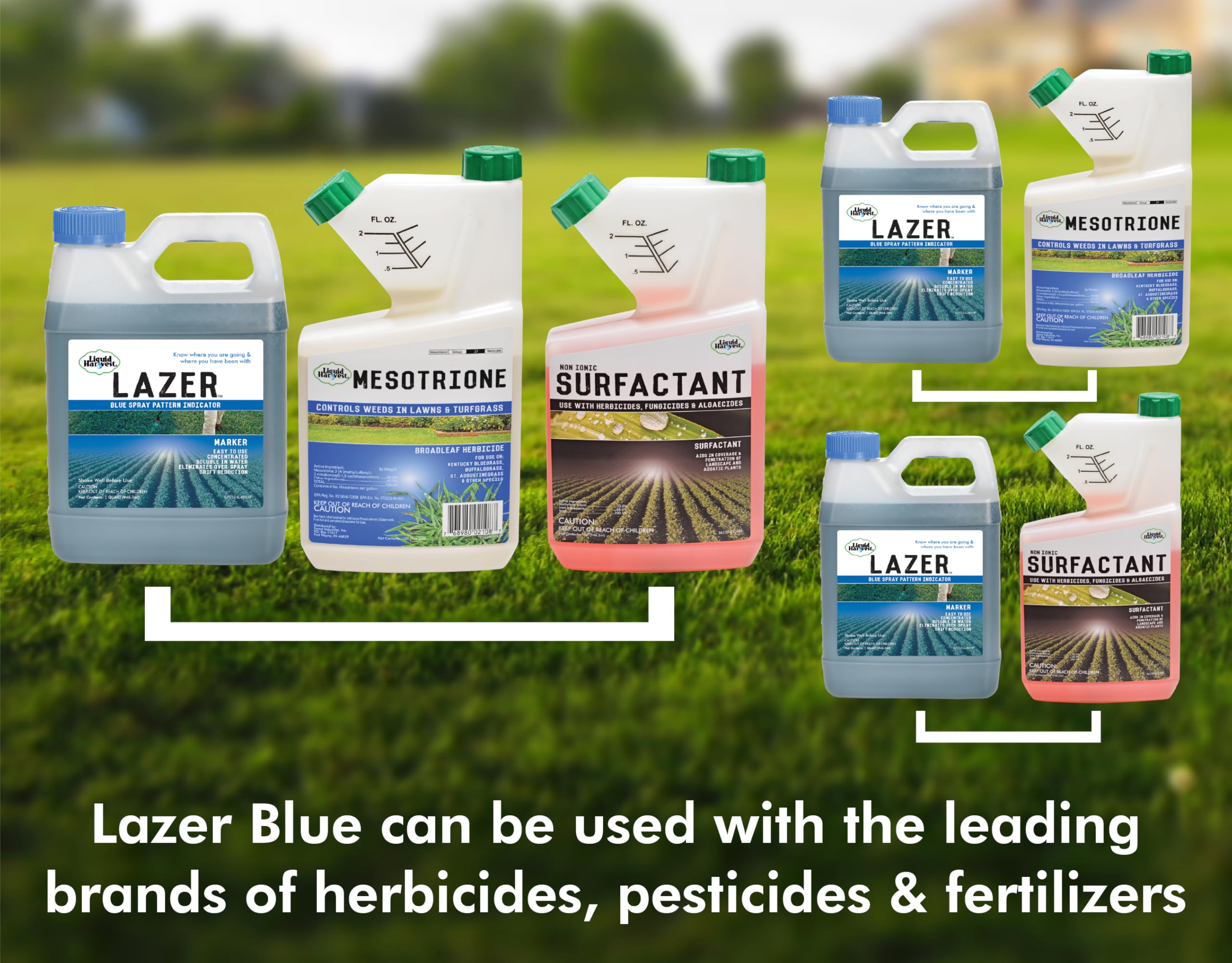 Liquid Harvest Lazer Blue - 32 Ounces - Concentrated Spray Pattern Indicator - Perfect Weed/ Fertilizer Marking Dye, Turf Mark and Blue Herbicide Marker