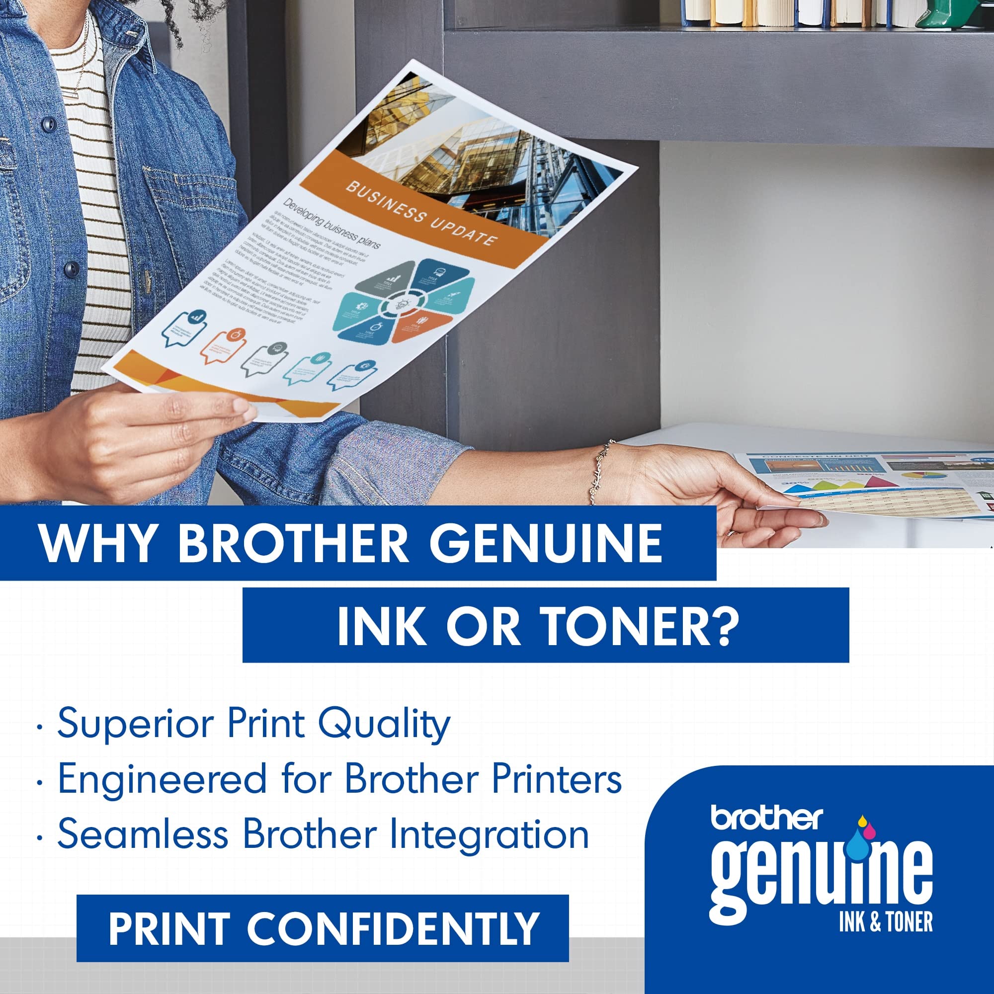 Brother Genuine TN227, TN227BK, High Yield Toner Cartridge, Replacement Black Toner, Page Yield Up to 3,000 Pages, TN227BK, Dash Available