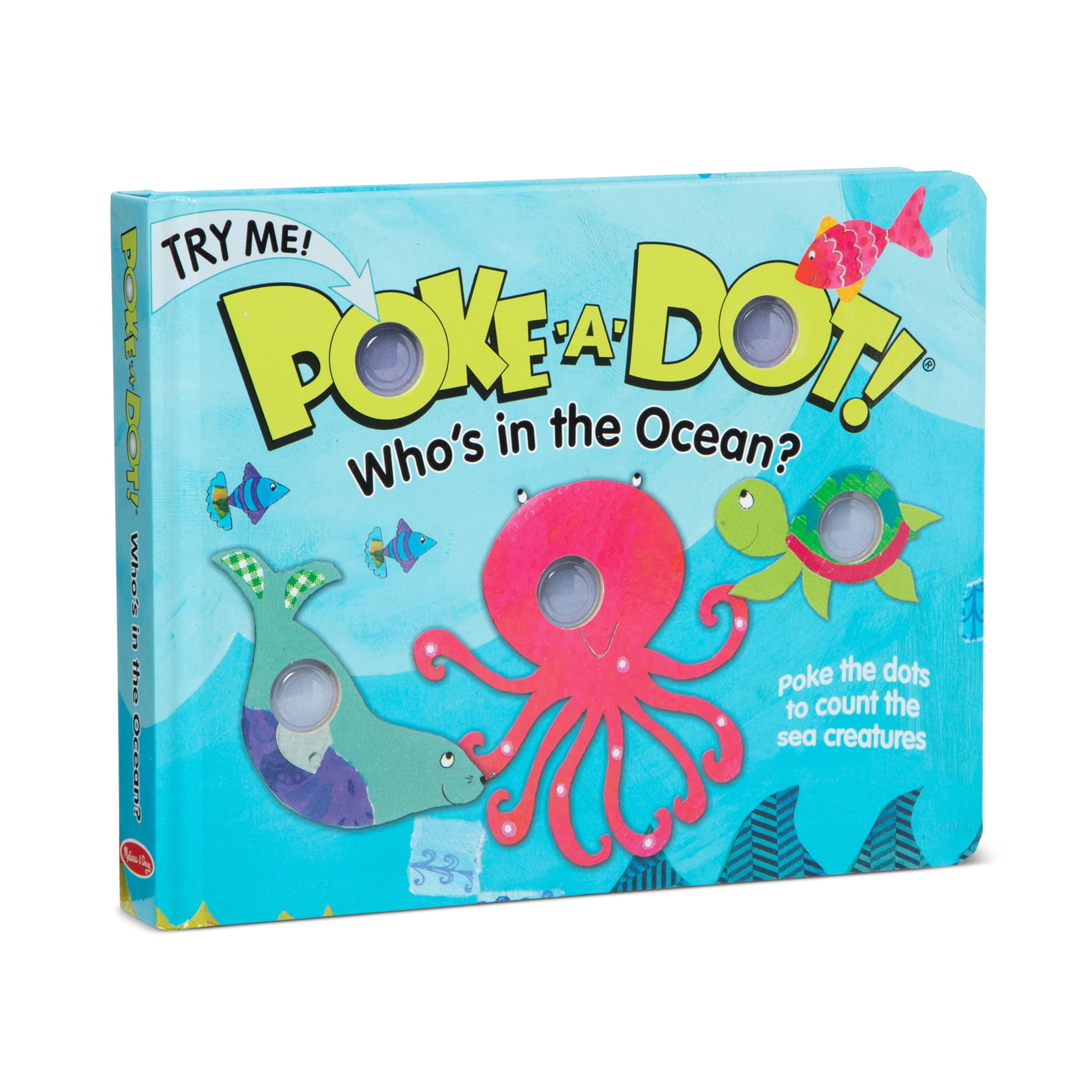 Melissa & Doug Poke-a-Dot! من في المحيط؟ كتاب لوحي تفاعلي للأطفال بأزرار قابلة للضغط، لعبة حسية تعليمية للأطفال الصغار ومرحلة ما قبل المدرسة من عمر 3 سنوات فما فوق - معتمد من مجلس رعاية الغابات (FSC)