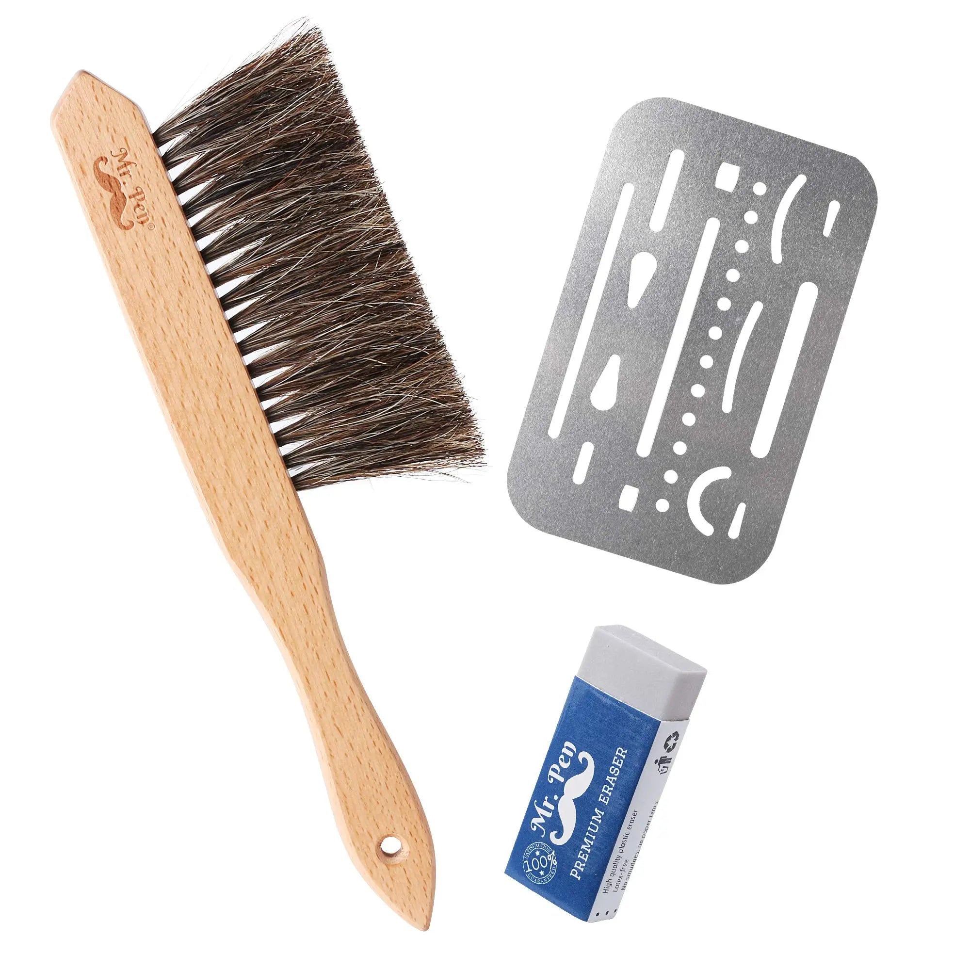 Mr. Pen- Art Eraser Set, 3pcs, Pencil Eraser, Artist Eraser, Art Erasers, Eraser Pencils for Artists, Drawing Erasers for Artists, Drafting Brush, Eraser Shield, Dusting Brush, Back to School Supplies