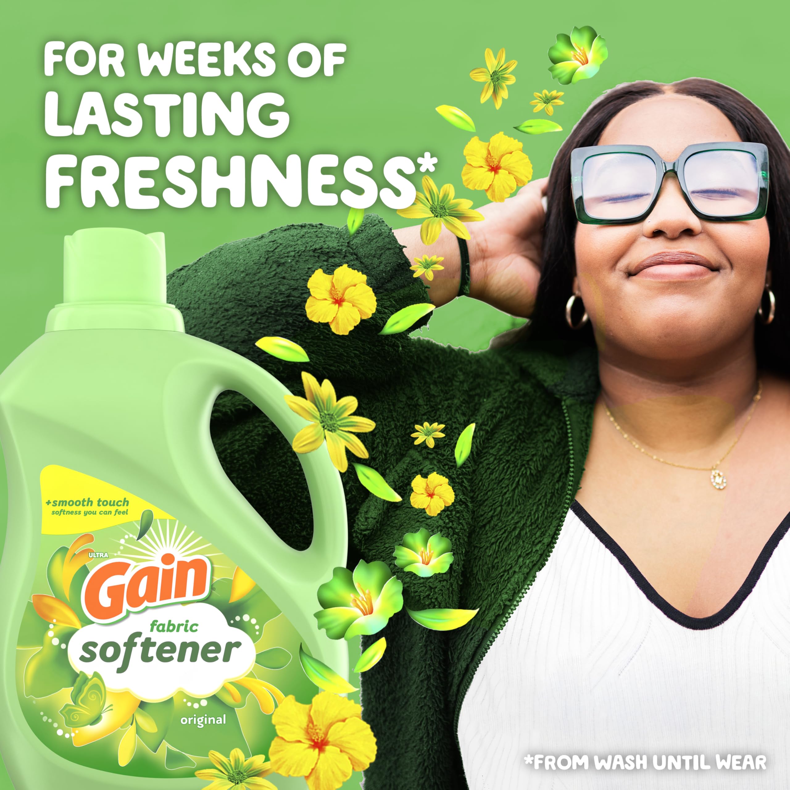 Gain Fabric Softener, Original Scent, 140 fl oz, 190 Loads, HE Compatible, Packaging may vary