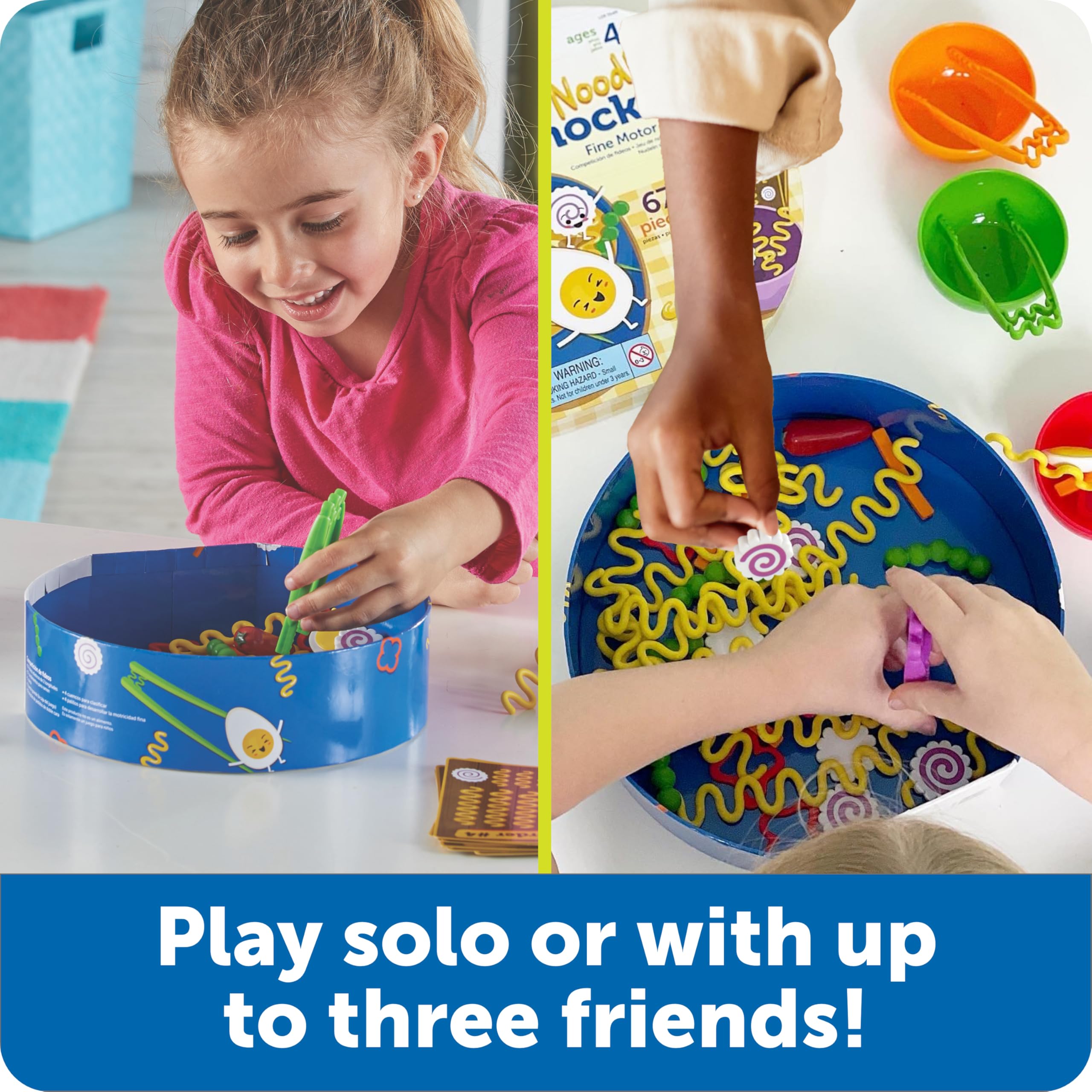 Learning Resources Noodle Knockout! Fine Motor Game,Fine Motor Skills Toys, 67 Pieces, Ages 4+
