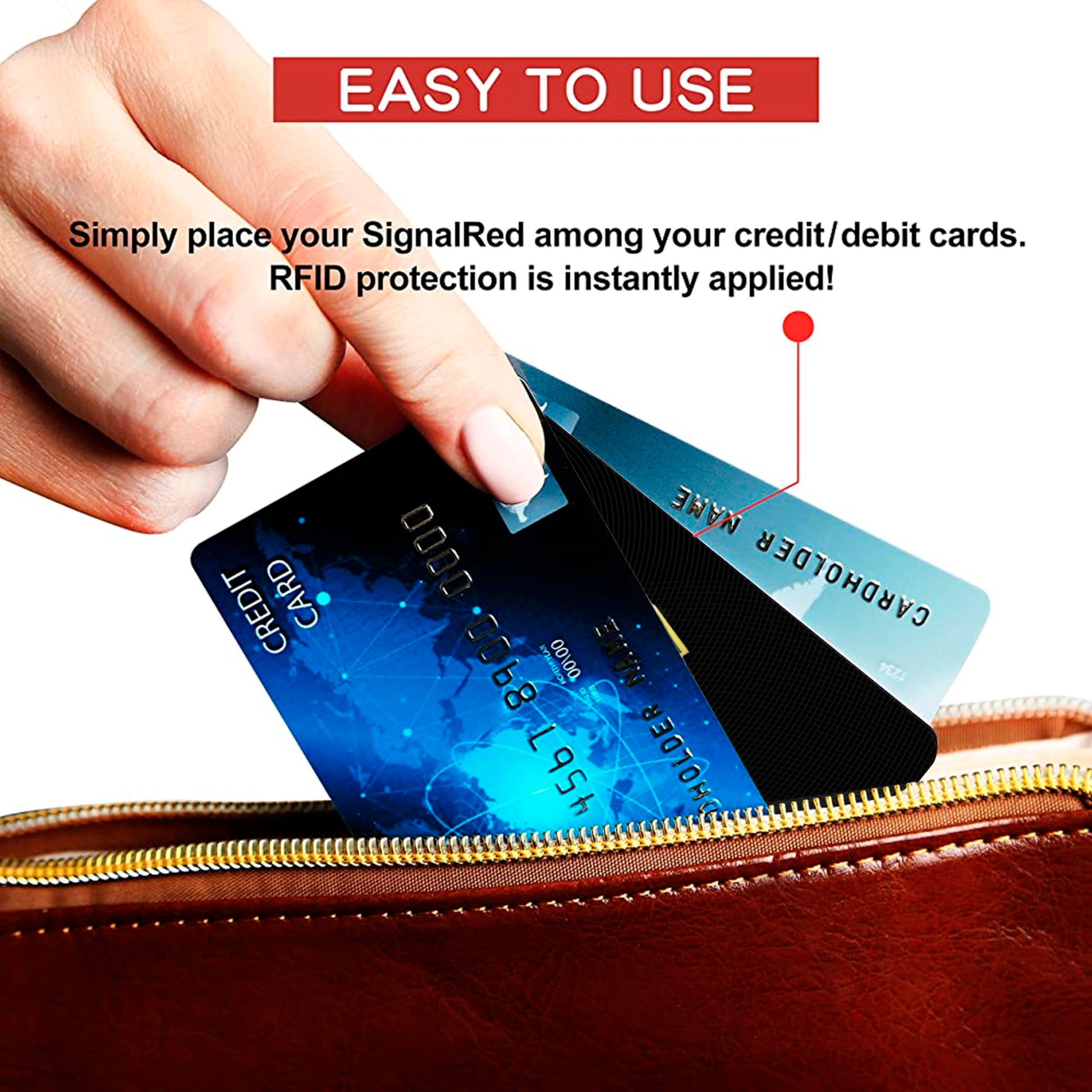 SaiTech IT 5 Pack RFID Blocking Card, One Card Protects Entire Wallet Purse, NFC Contactless Bank Debit Credit Card Protector ID ATM Guard Card Blocker–(Black)