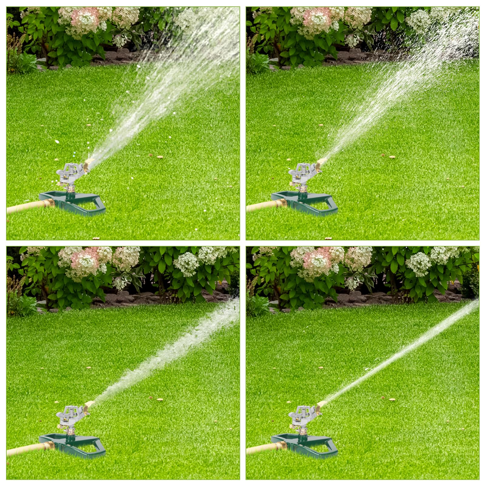 WEMADE Heavy Duty Metal Pulsating Sprinklers for Yard - 360 Degree Roating Automatic Water Sprinkler for Lawn with Metal Base, Impact Sprinklers for Large Area Covers Up to 85‘ Diameter