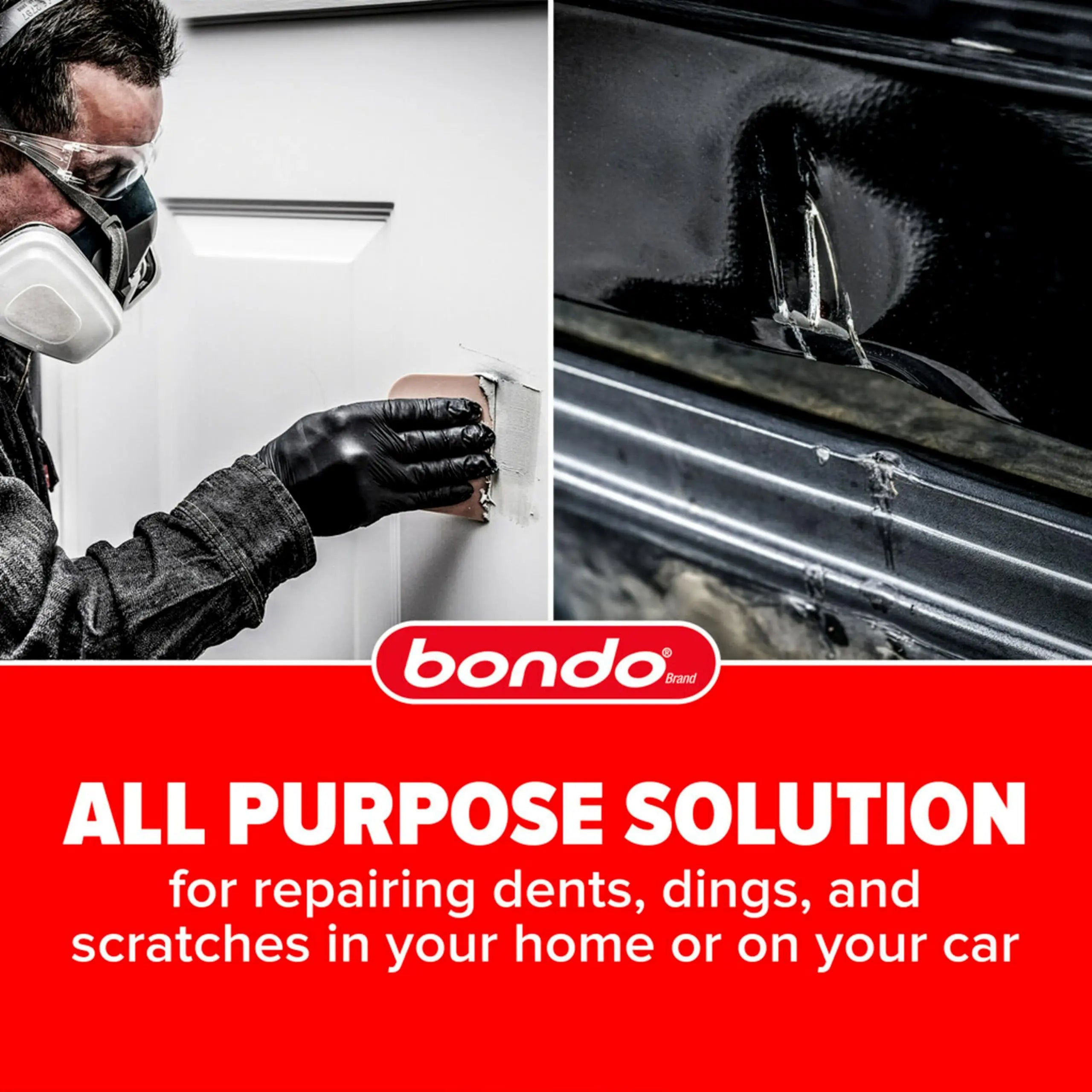 Bondo Body Filler, Original Formula for Fast, Easy Repair & Restoration for Your Vehicle, 00262, Filler 1.57 lb and Hardener 0.75 oz, 1 Can (OR-QT-ES)