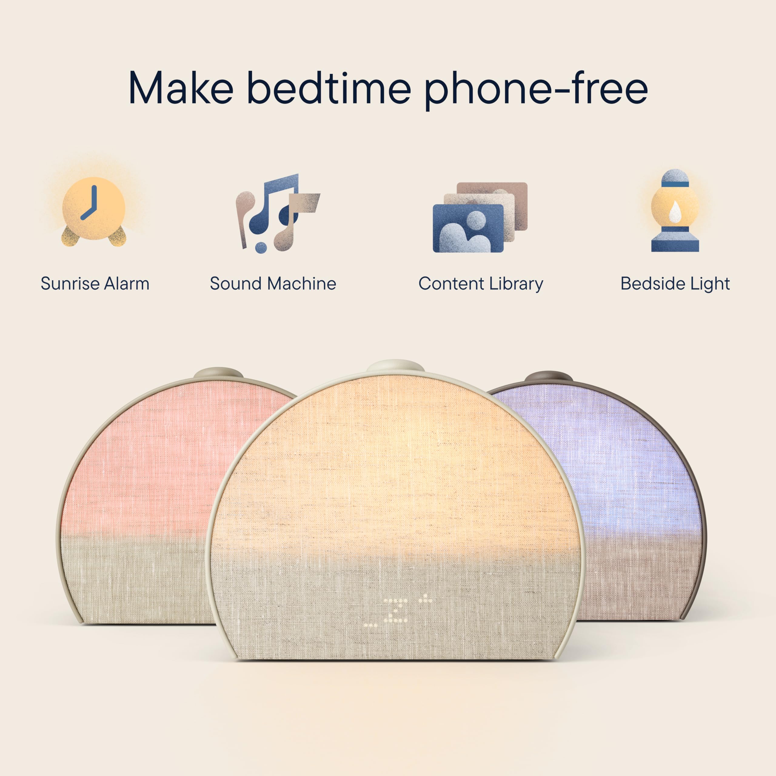 Hatch Restore 3 Sunrise Alarm Clock, Sound Machine, Smart Light (Putty) - White Noise, Screen-Free Sleep Routine