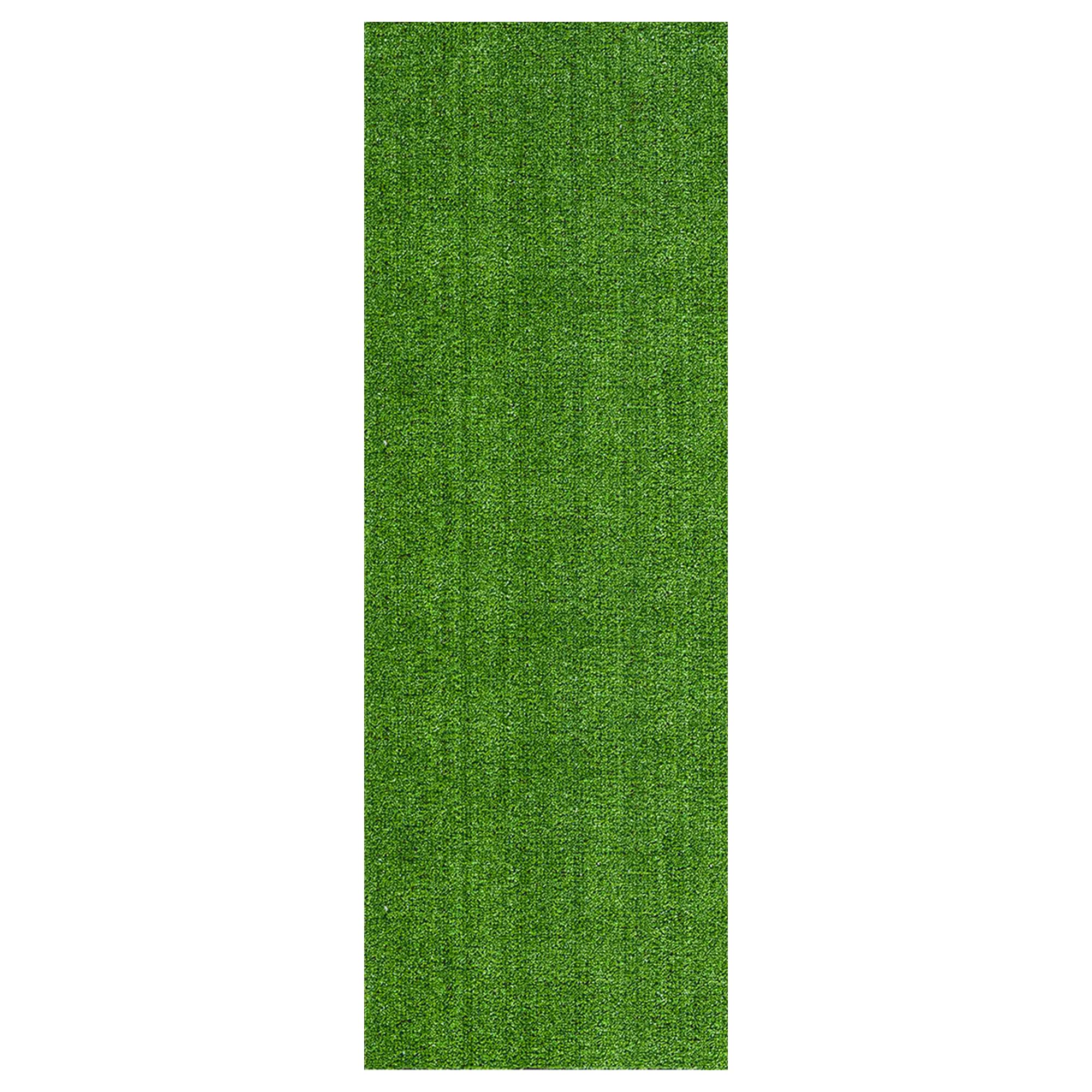 Ottomanson Artificial Grass Outdoor Runner Rug 2'7" x 10' - Waterproof Astro Turf with Drainage Holes - Patio & Lawn Decoration, Easy-Clean Dog Grass Mat