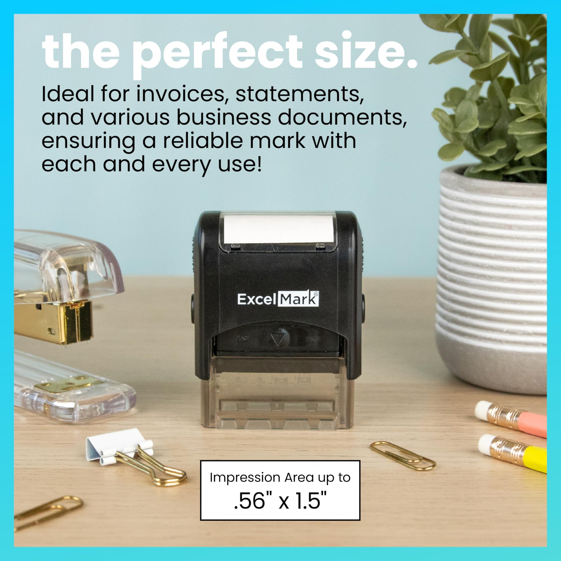 ExcelMark Paid Self Inking Rubber Stamp - Red Ink