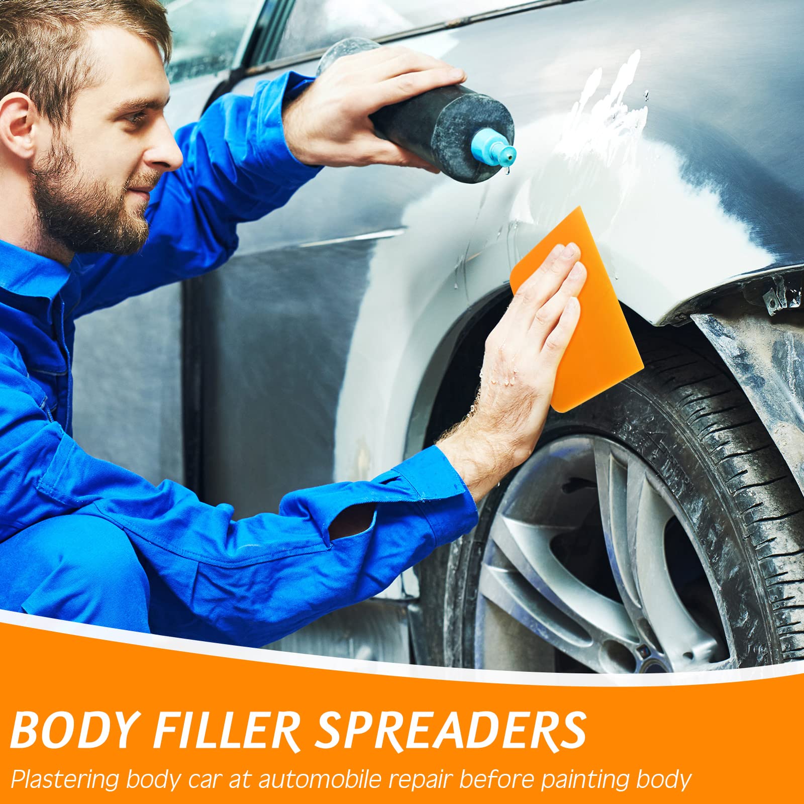 Frienda Body Filler Spreaders Plastic Tools for Automotive Applying Putties Glazes Caulks and Paint(6 Pcs,3 Sizes)