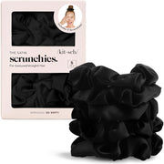 Kitsch Satin Scrunchies for Women – No Crease Hair Ties – Soft Satin Hair Scrunchies for Girls – Frizz Free, Gentle, Stylish Hair Accessories – Black, 5 pcs