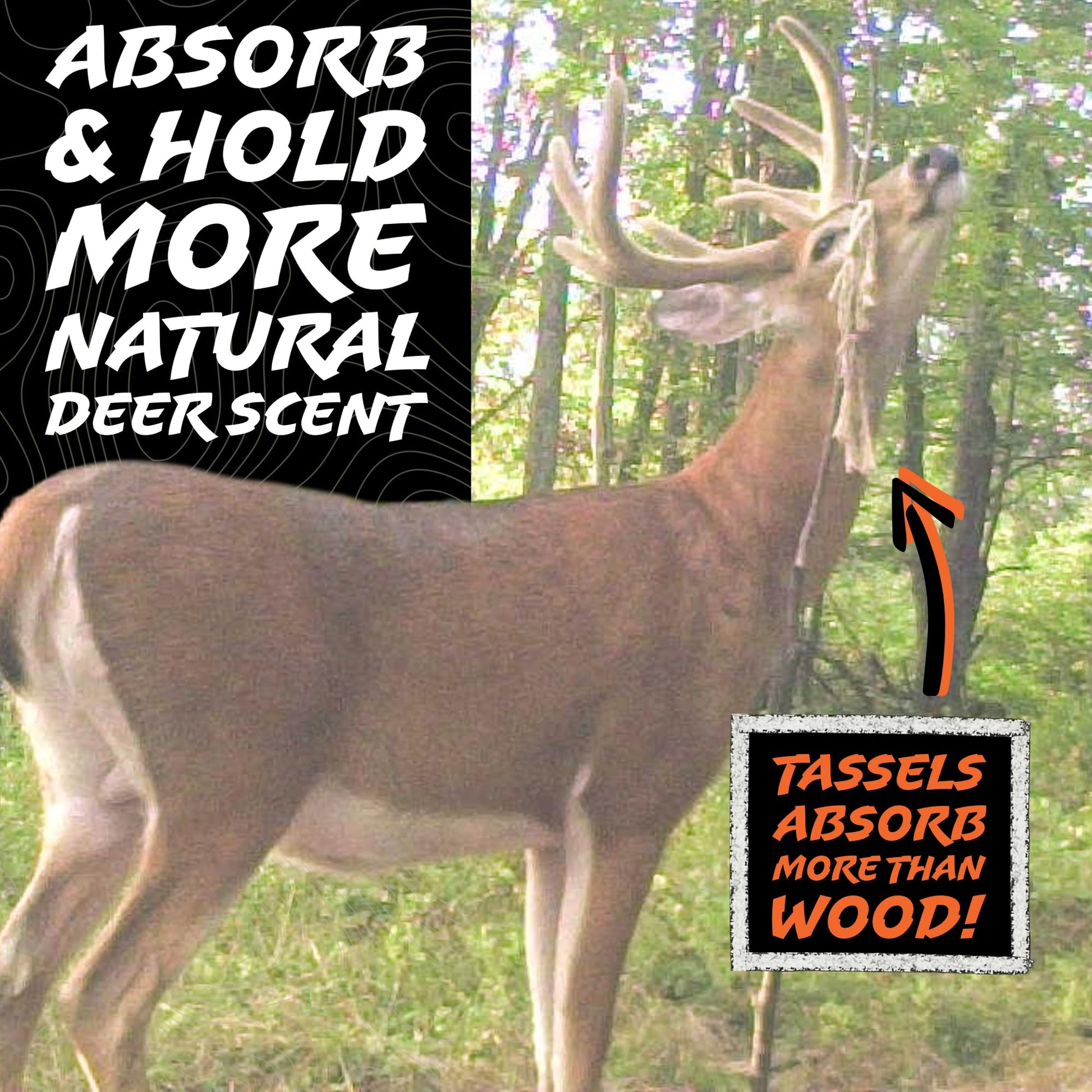 HODAG HempScent Scrape Tassels Scent Wicks for Deer Hunting – Effective Whitetail Attractant & Lure – Apply Buck or Doe Urine, Estrus for Mock Scrapes - Super Absorbent Rope Blend for Hunters (3-Pack)