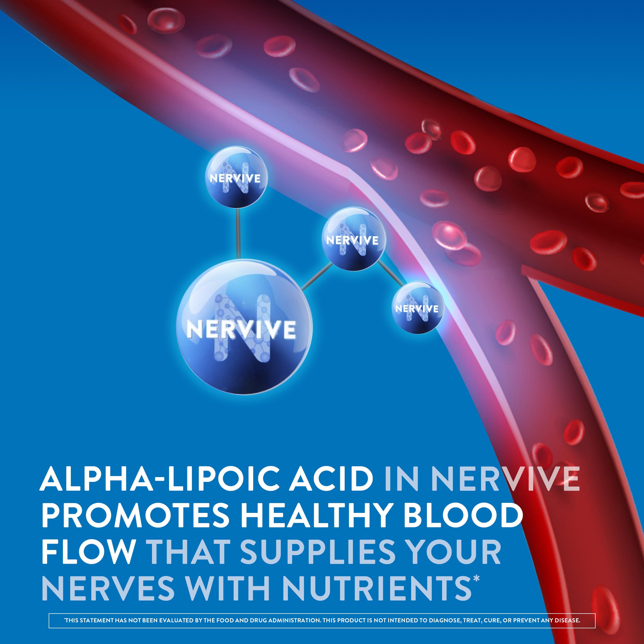 Nervive Nerve Relief, Reduces Occasional Nerve Discomfort in as Little as 7 Days, Stabbing/Pins and Needles, Burning in Hands and Feet*, Alpha Lipoic Acid, B Vitamins, Turmeric, Ginger, 60 Tablets