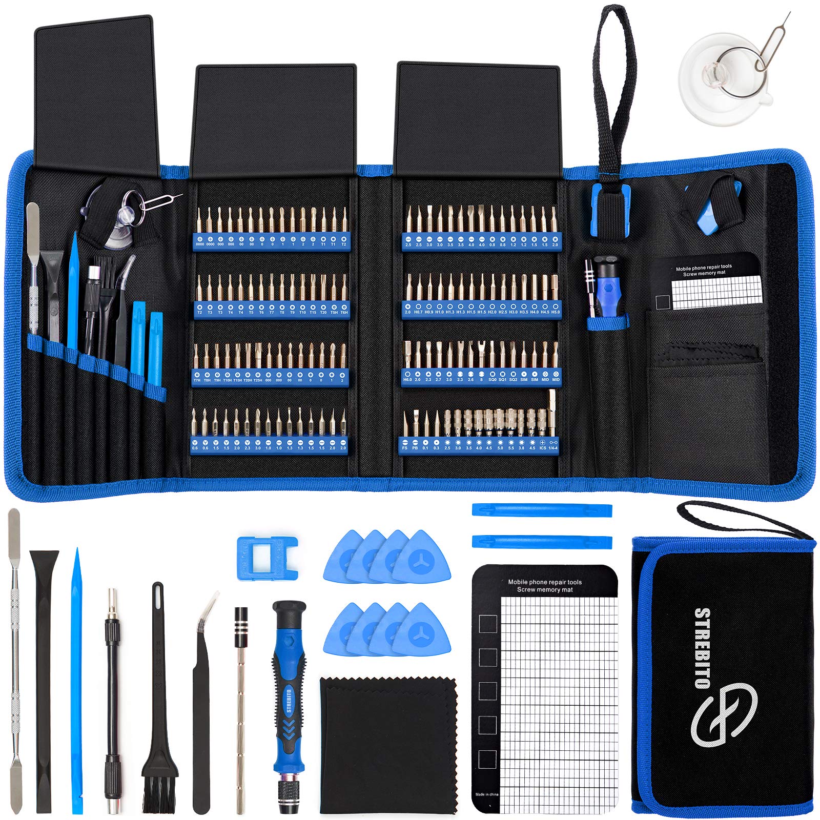 STREBITO Elektronik Präzisions-Schraubendreher-Sets 142-teilig mit 120 Bits Magnetisches Reparaturwerkzeug-Set für iPhone, MacBook, Computer, Laptop, PC, Tablet, PS4, Xbox, Nintendo, Spielkonsole