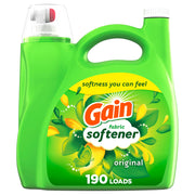 Gain Fabric Softener, Original Scent, 140 fl oz, 190 Loads, HE Compatible, Packaging may vary