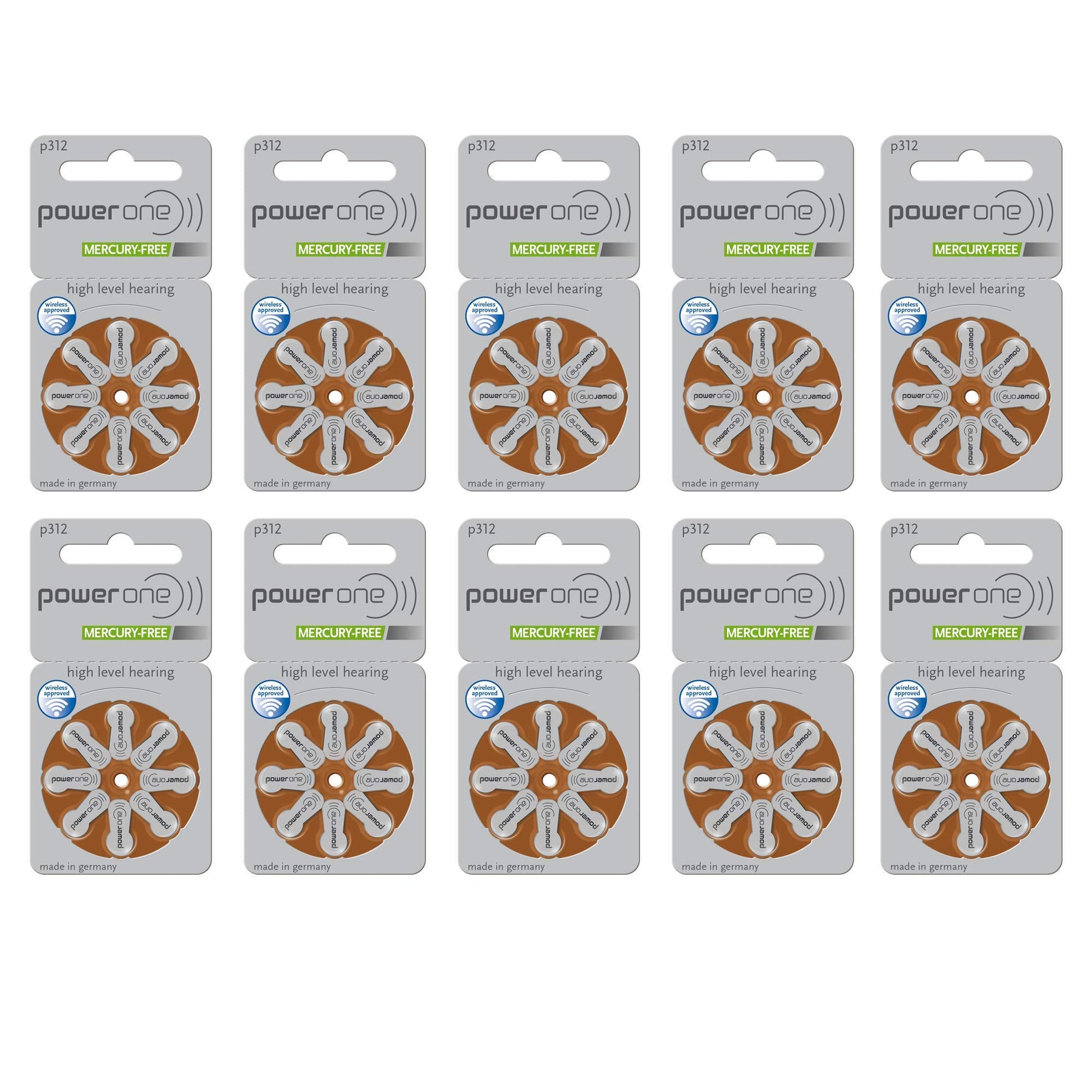 Power One Size 312 Hearing Aid Batteries (80 Batteries)