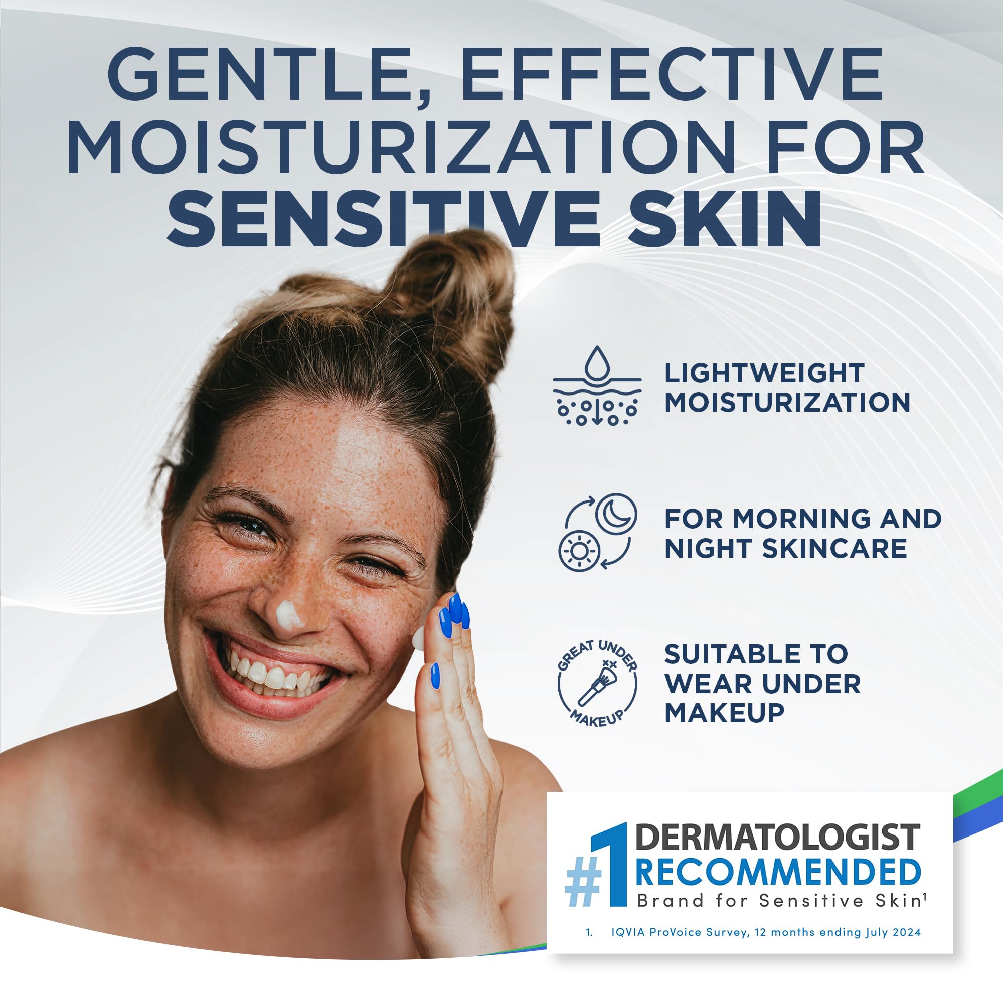Vanicream Daily Facial Moisturizer With Ceramides and Hyaluronic Acid - Formulated Without Common Irritants for Those with Sensitive Skin, 3 fl oz (Pack of 1)