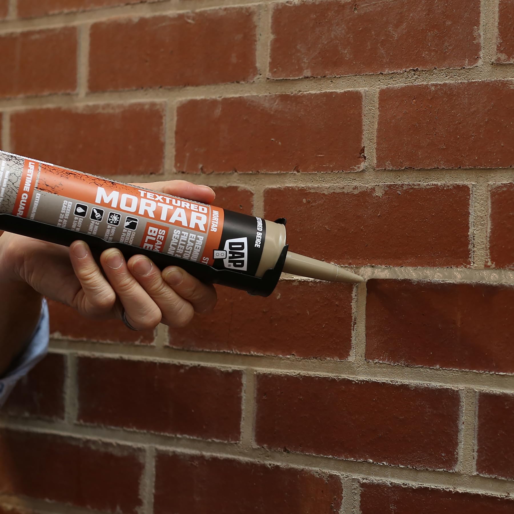 DAP Textured Mortar Premium Elastomeric Latex Filler & Sealant, Beige, 10.1 Oz (7079810081)